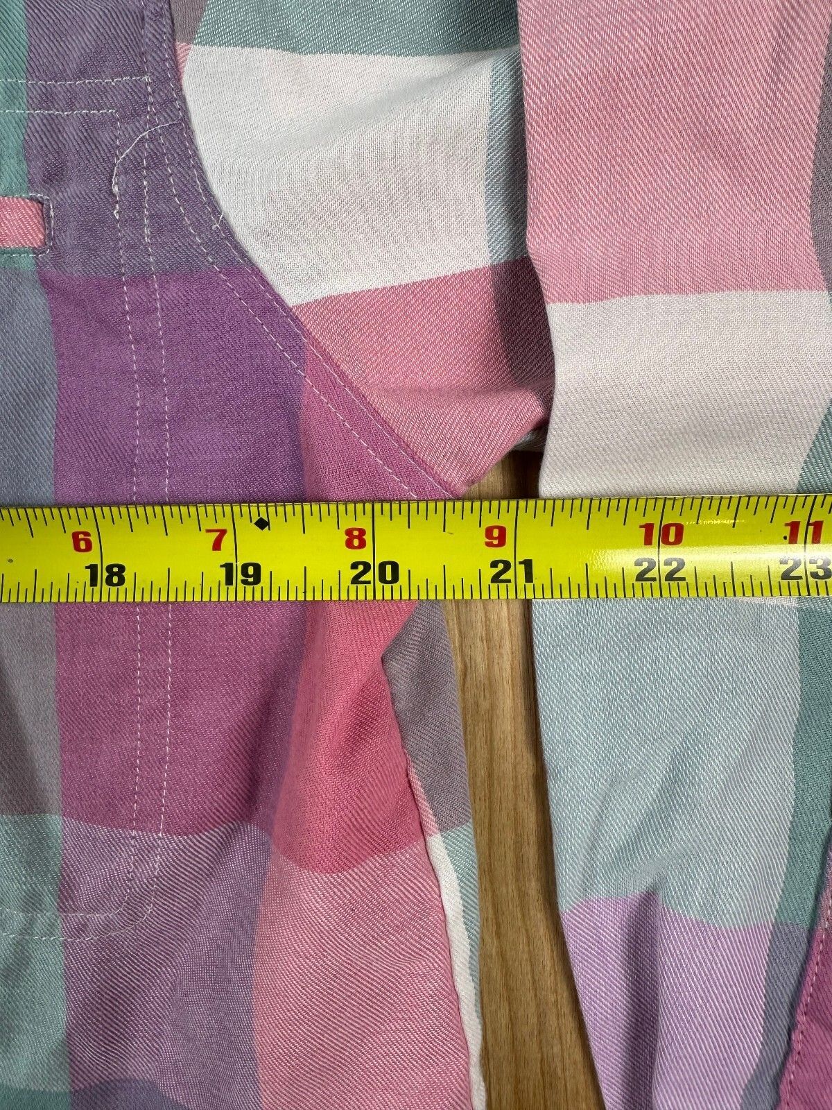 Vintage 80s Averroe button up shirt medium plaid pastel unique