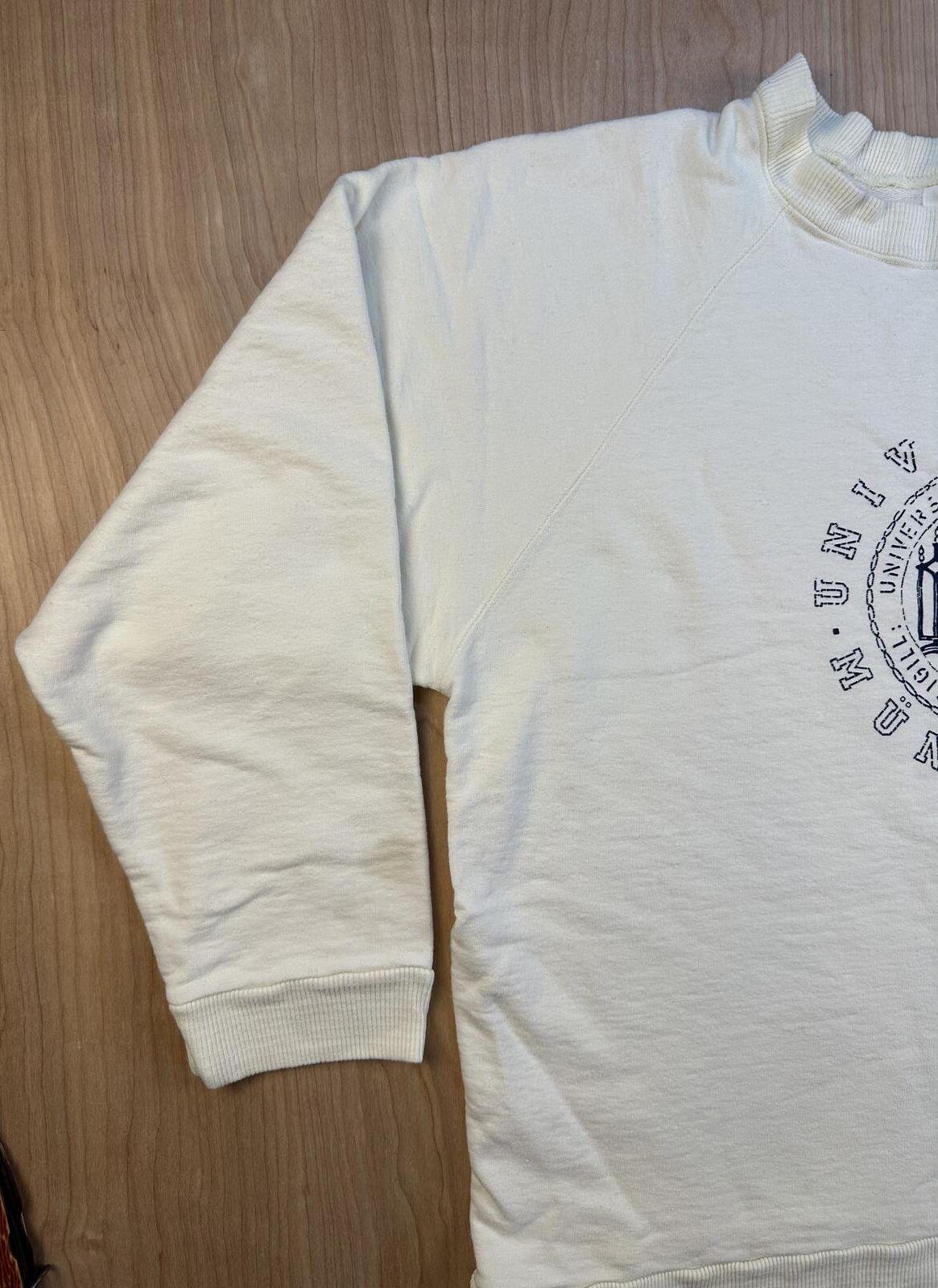 Vinage 80s Universitat Munchen Sweatshirt cotton club small cream thick germany