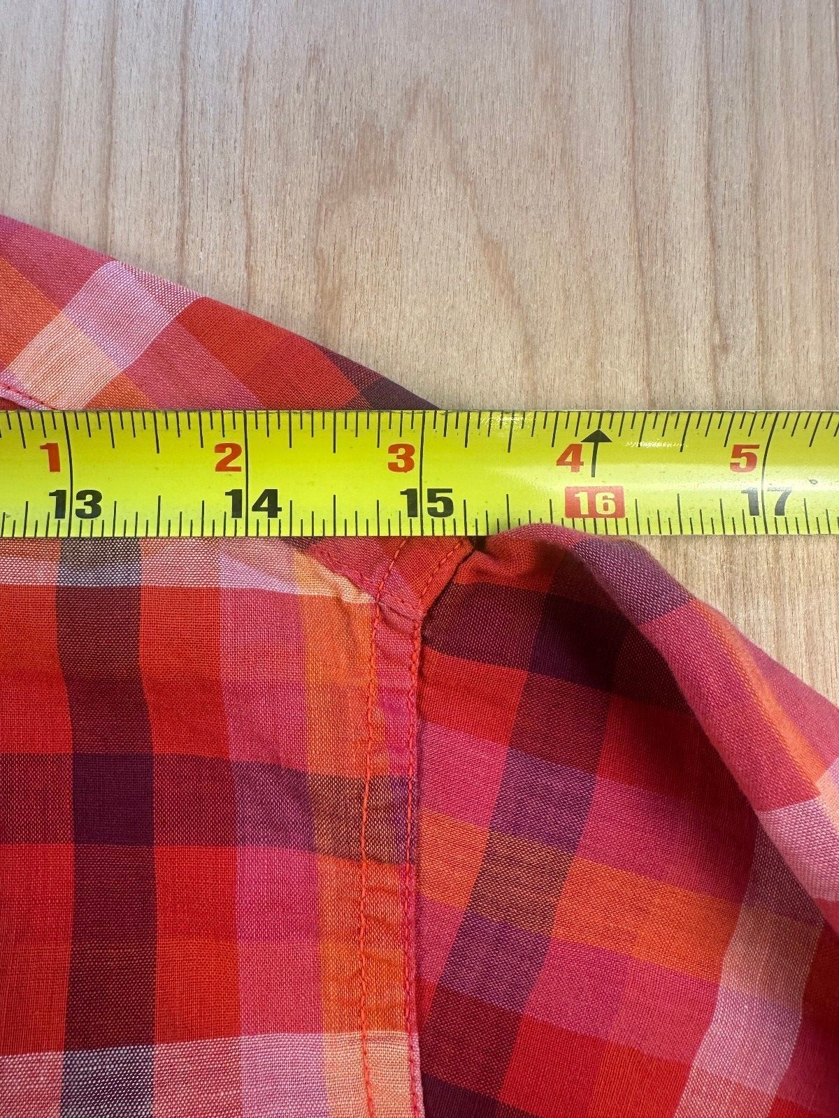 Vintage 60s Campus button up shirt mandarin collar small plaid lightweight small