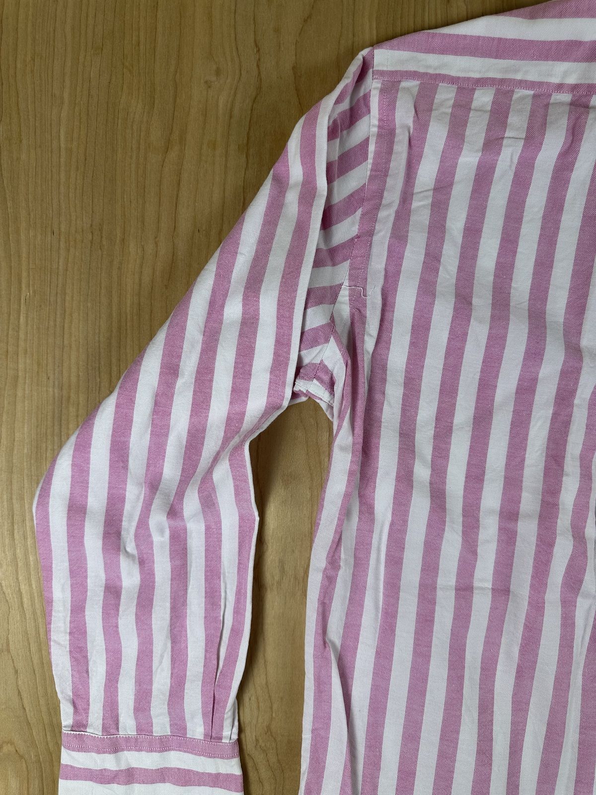 Vintage 90s Chaps Ralph Lauren Striped button up 100% cotton preppy curved hem