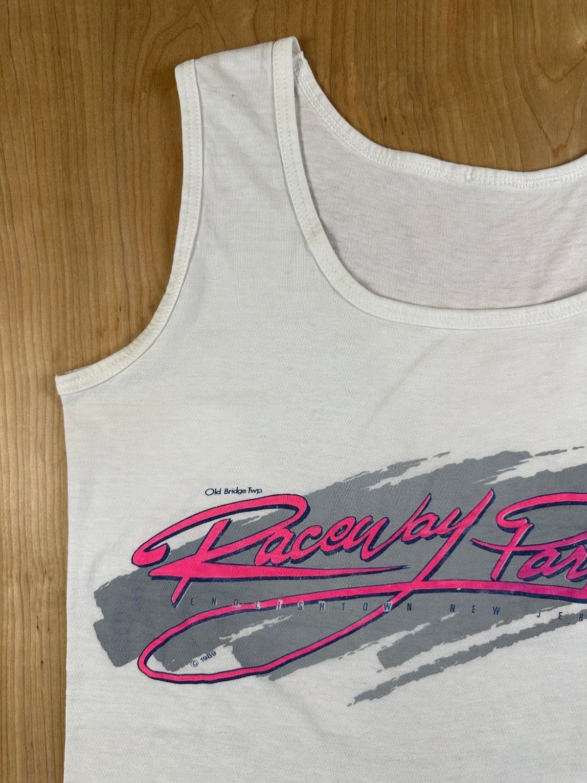 Vintage 80s Raceway Park tank top Single Stitch medium englishtown nj dirt shirt