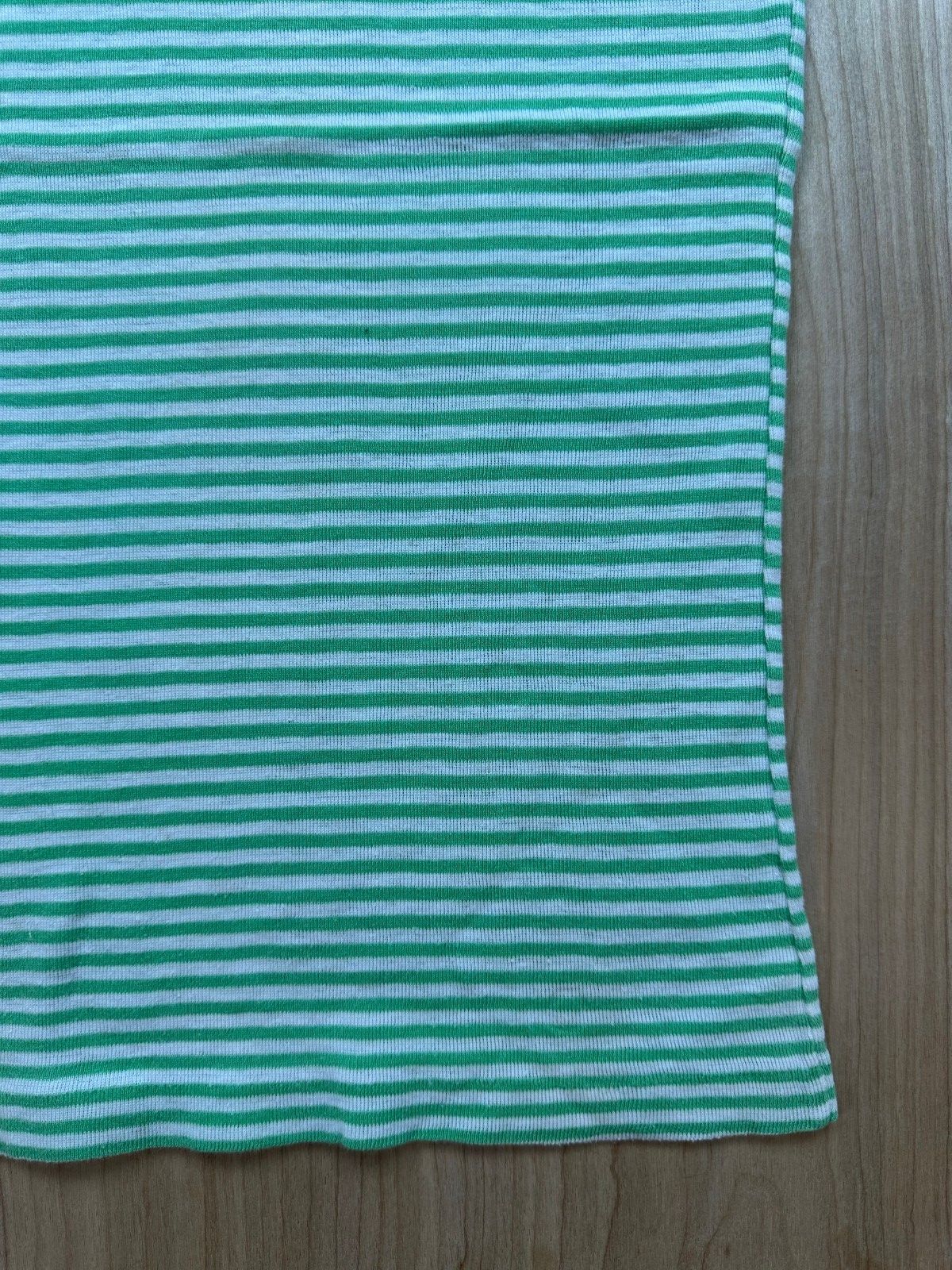 Vintage 70s Knit Pickers Striped Ribbed Knit top sm contrast binding cap sleeve