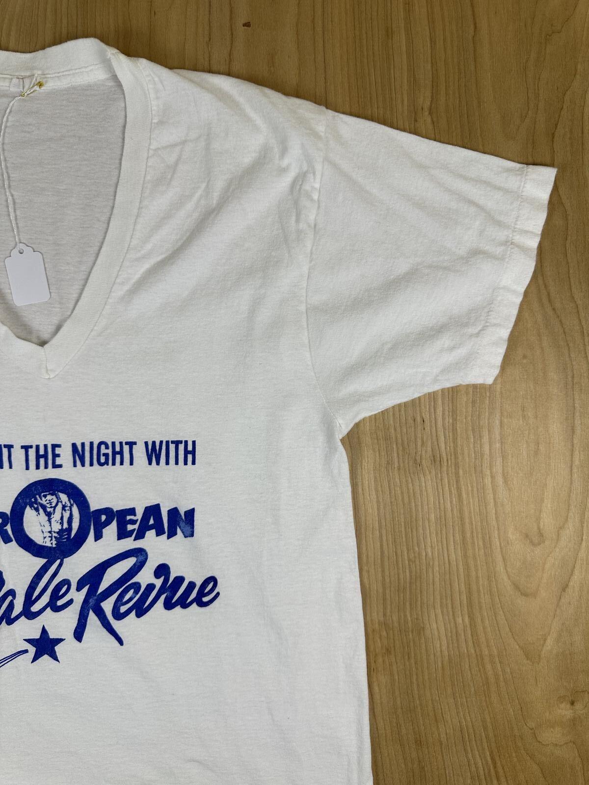Vintage 80s European Male Revue tshirt Single Stitch Fruit of the Loom cotton