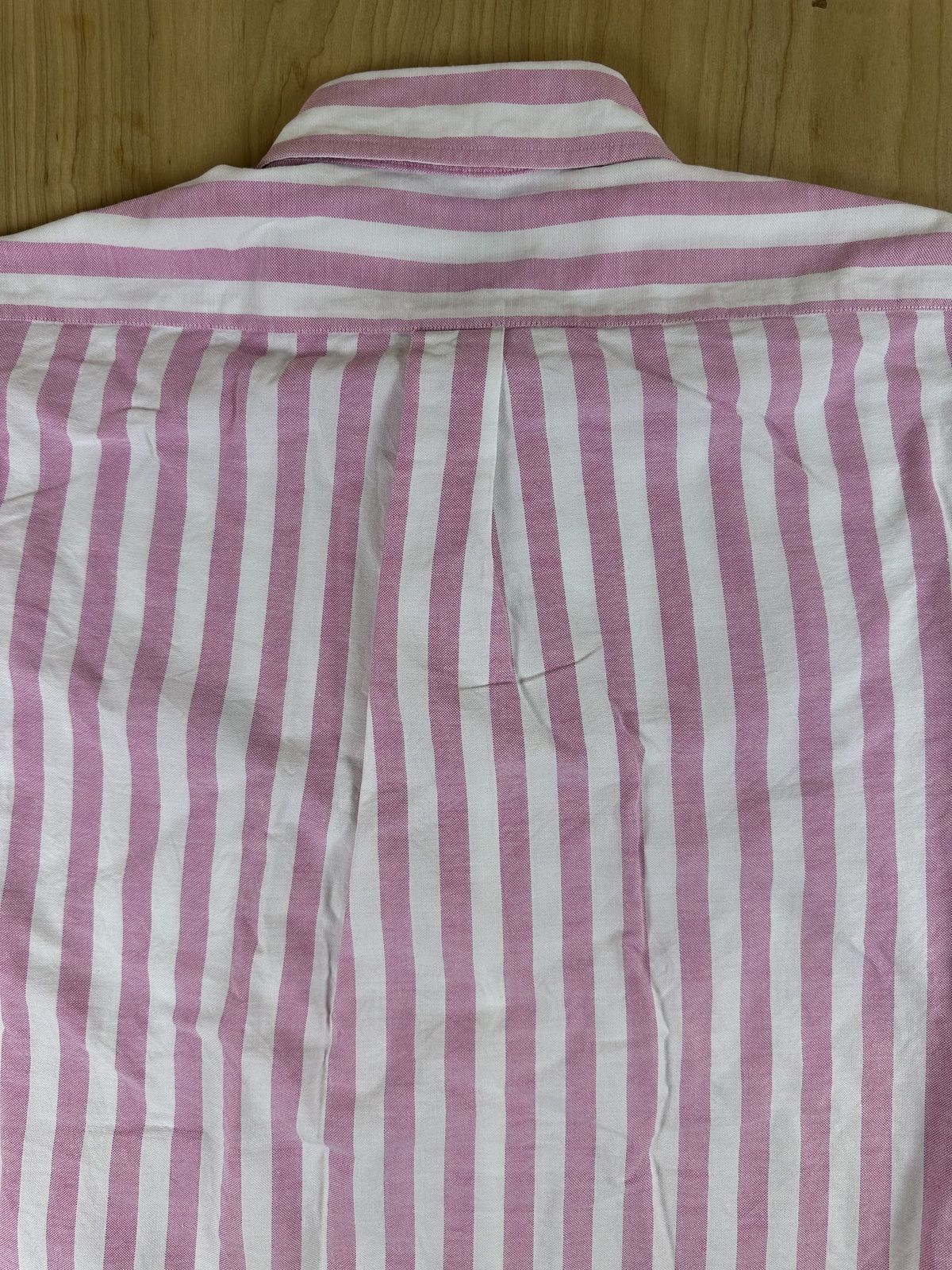 Vintage 90s Chaps Ralph Lauren Striped button up 100% cotton preppy curved hem