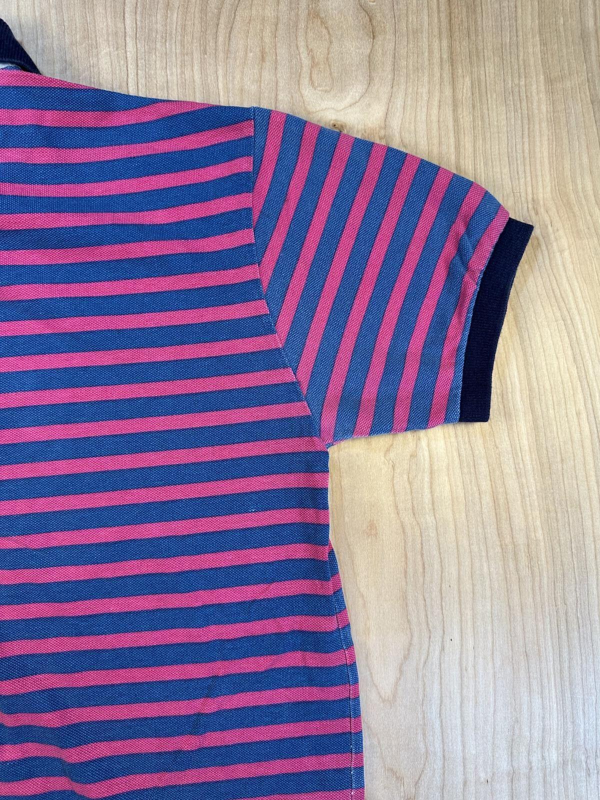 Vintage 90s L.L. Bean Casco Bay polo striped country club preppy blue pink