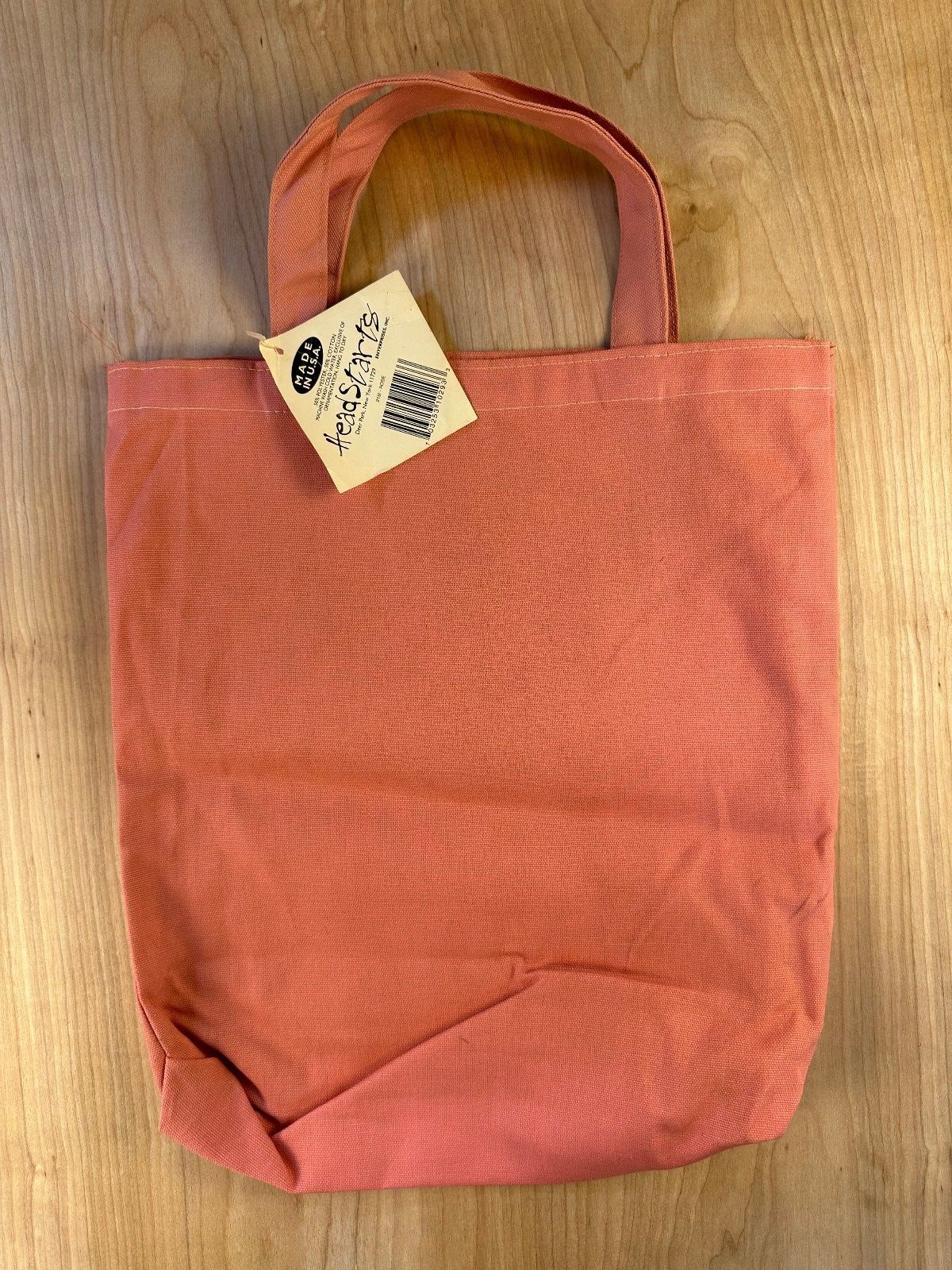 Vintage 90s Headstarts Tote Beach made in USA washed out faded block print