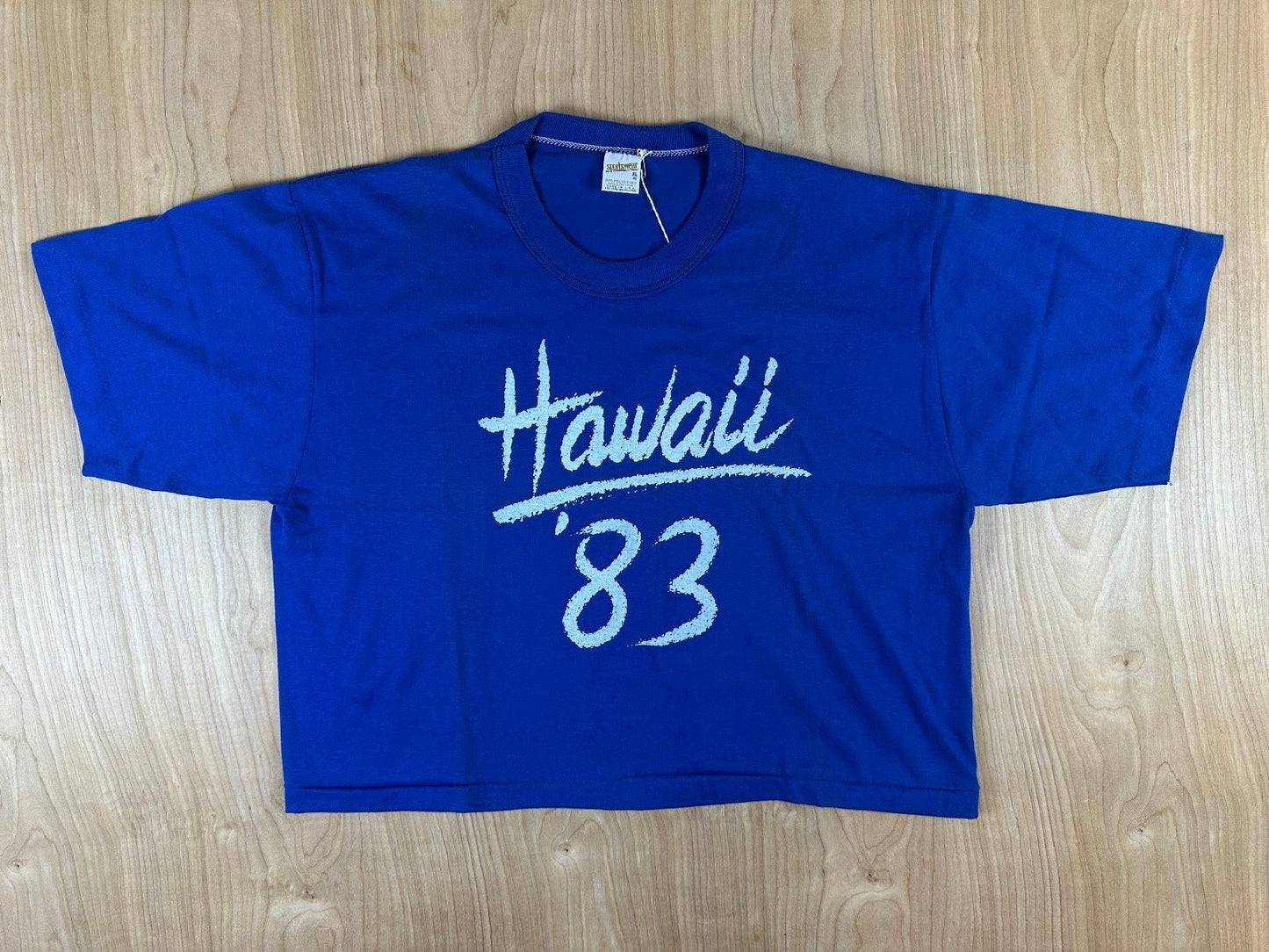 Vintage 80s Hawaii '83 crop top Single Stitch xlarge boxy loose summer made usa