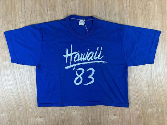 Vintage 80s Hawaii '83 crop top Single Stitch xlarge boxy loose summer made usa