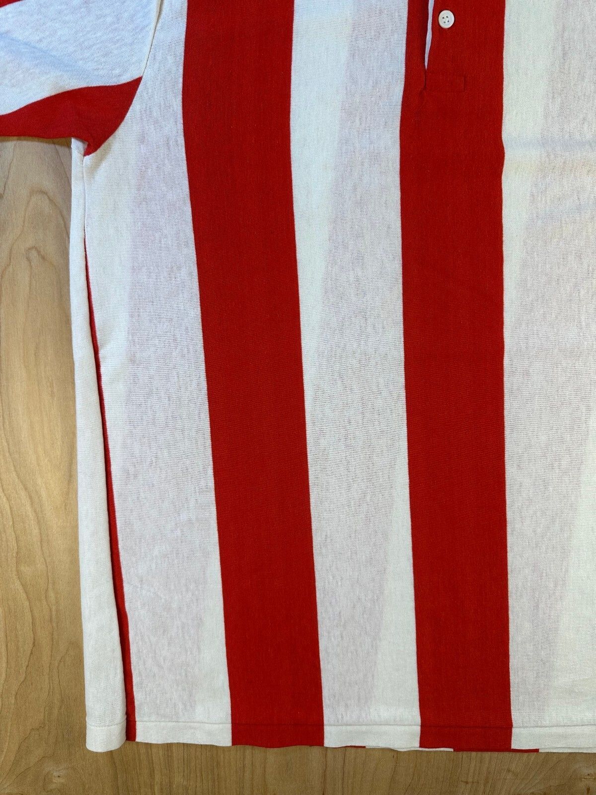 Vintage 80s Print Ons Striped Polo large made in usa broad stripe large athletic