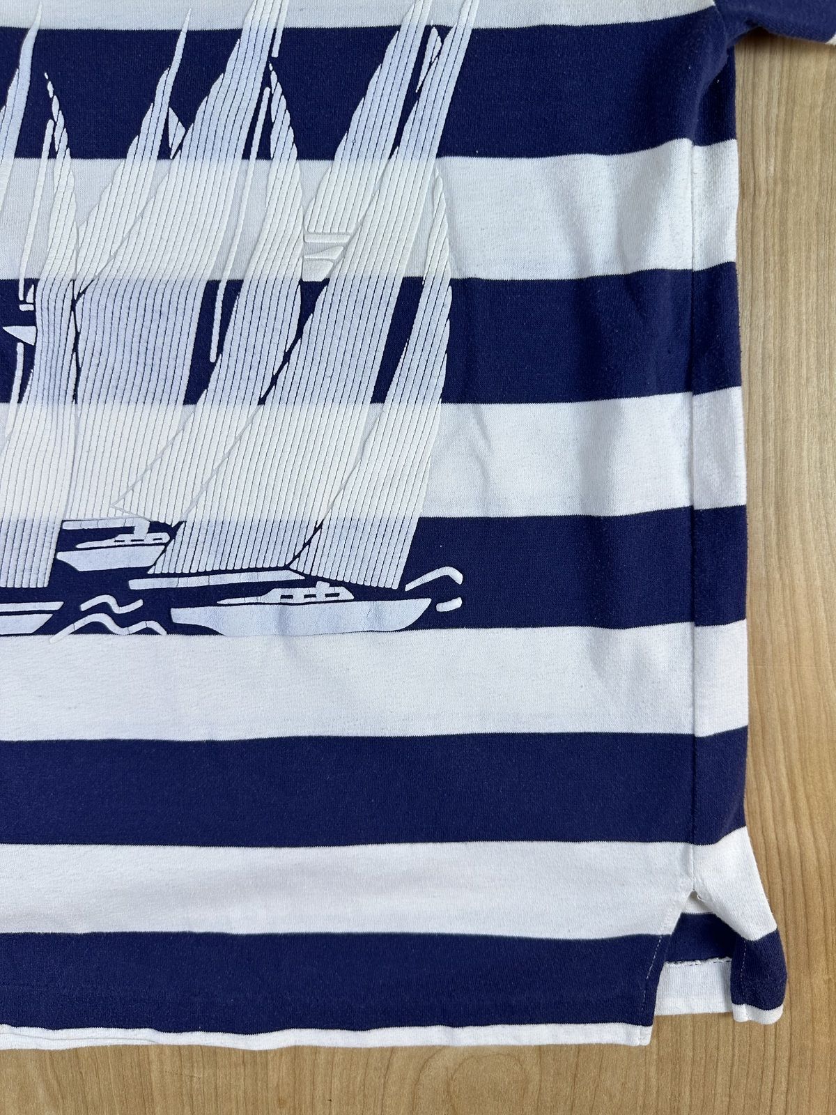 Vintage 80s Westerdam striped knit shirt boxy sailing puffy paint 100% cotton