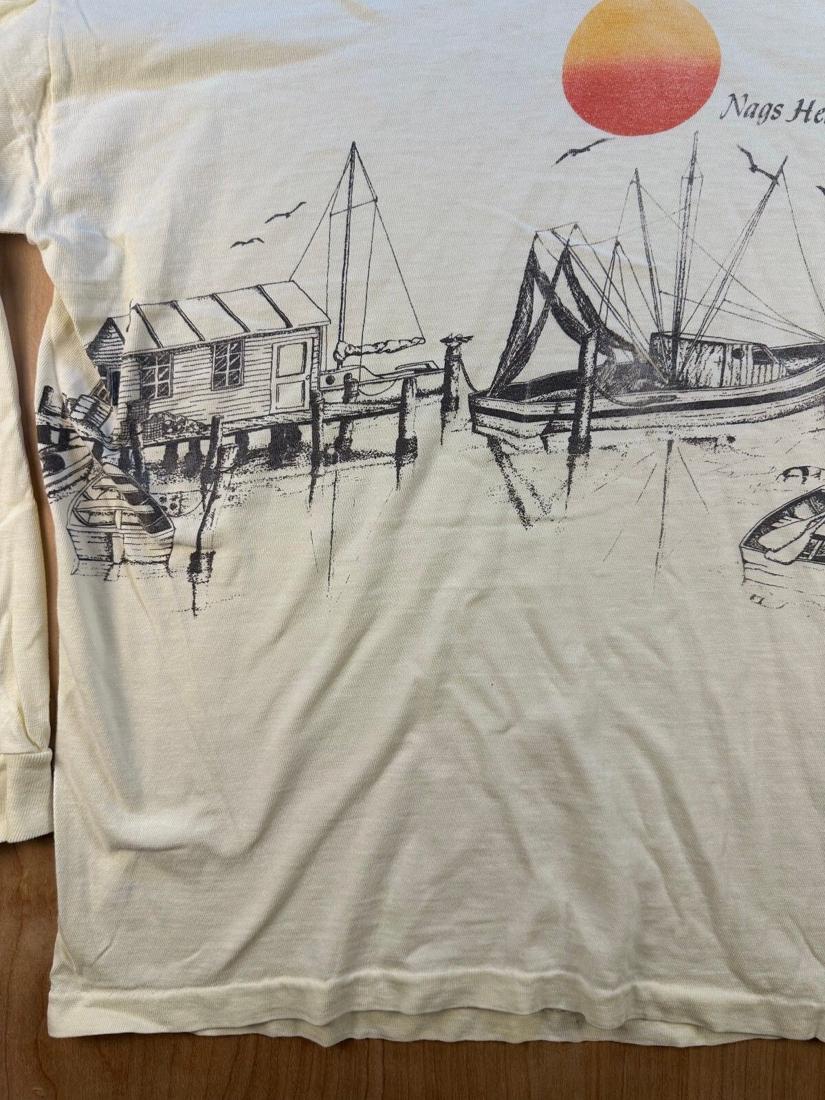 Vintage 80s Nags Head N.C. long sleeve tshirt Single Stitch collegiate pacific