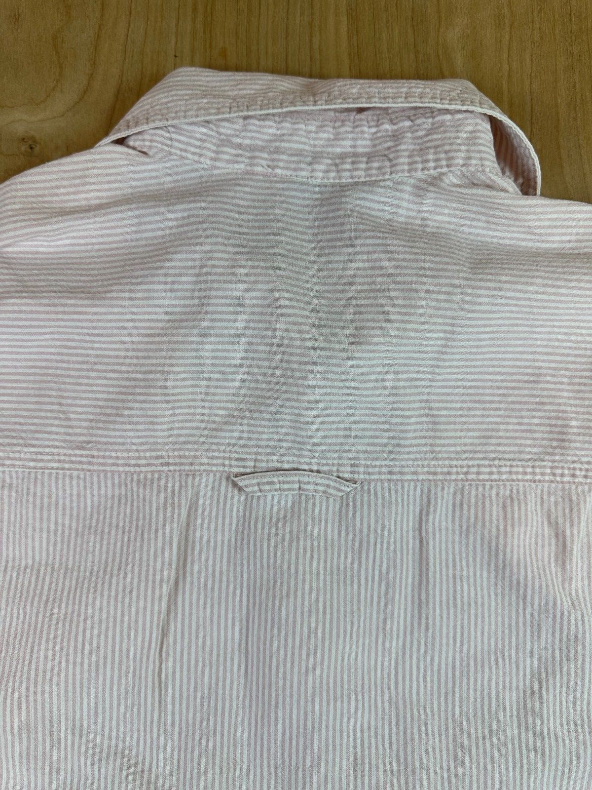 Vintage 80s Ilio Seersucker button up shirt large 100% cotton preppy striped