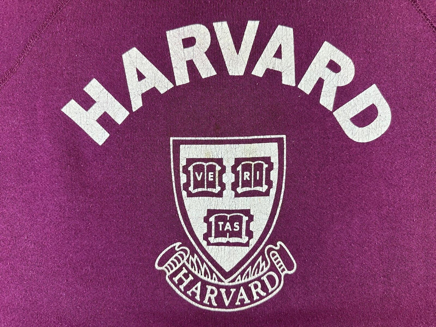 Vintage 80s Harvard Sweatshirt burgundy maroon large soft raglan college