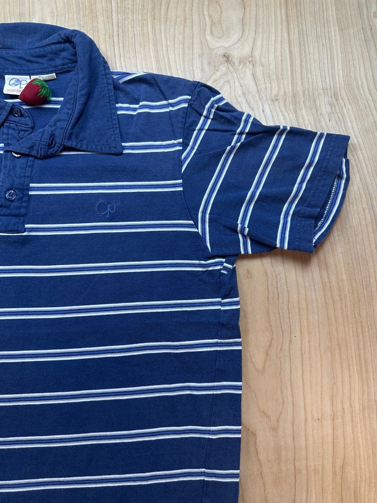 Vintage 80s OP Polo shirt Striped medium 100% cotton preppy