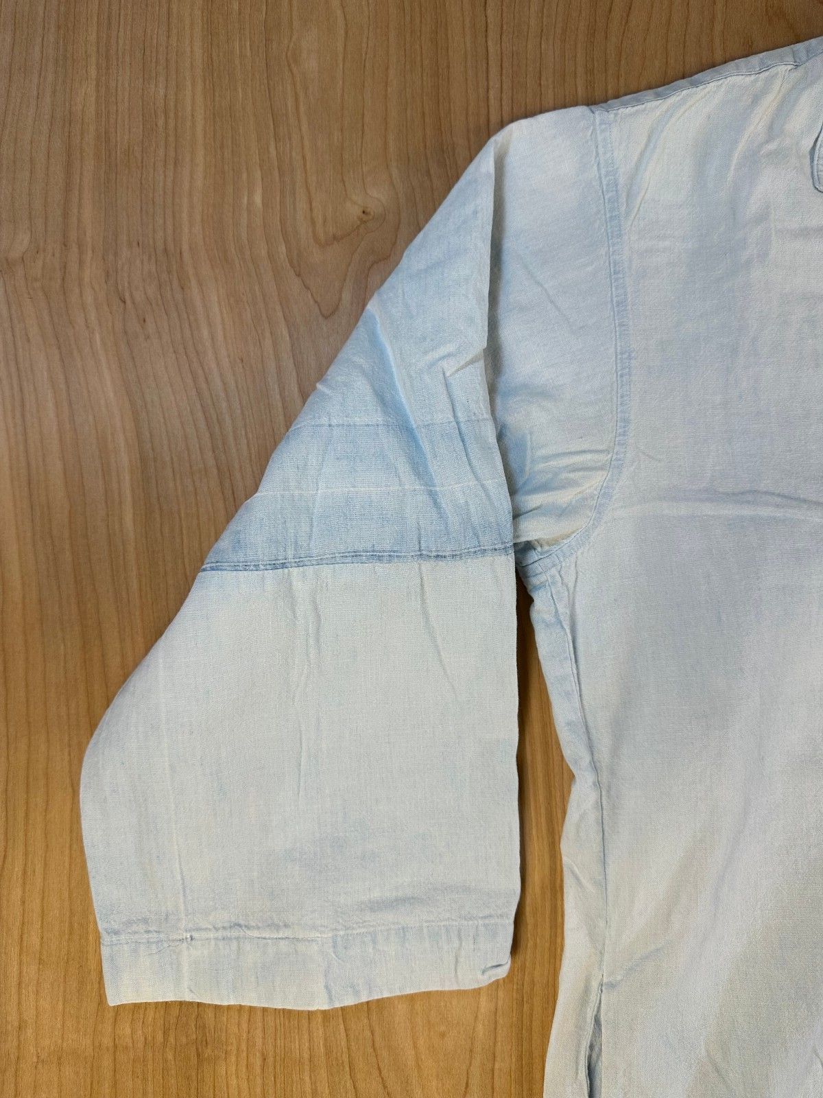 Vintage 90s Ralph Lauren 3/4 sleeve chambray button up shirt 100% cotton light