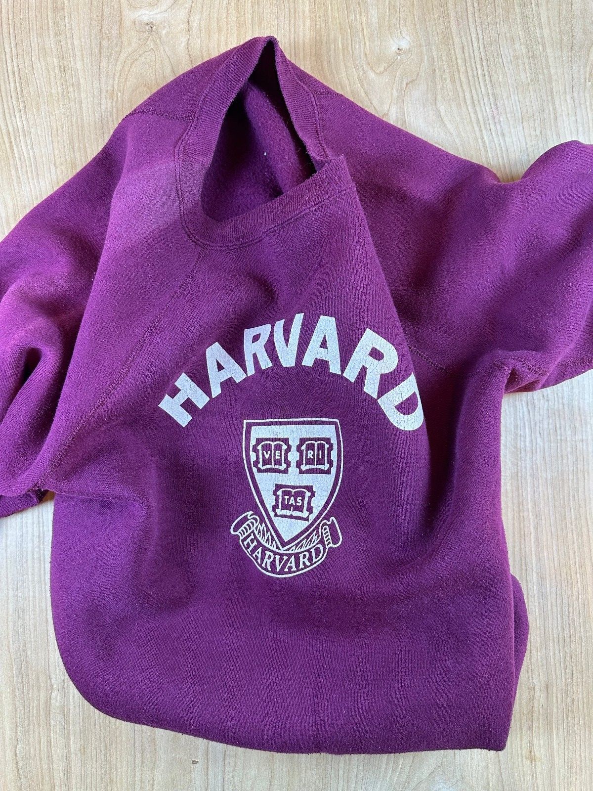 Vintage 80s Harvard Sweatshirt burgundy maroon large soft raglan college