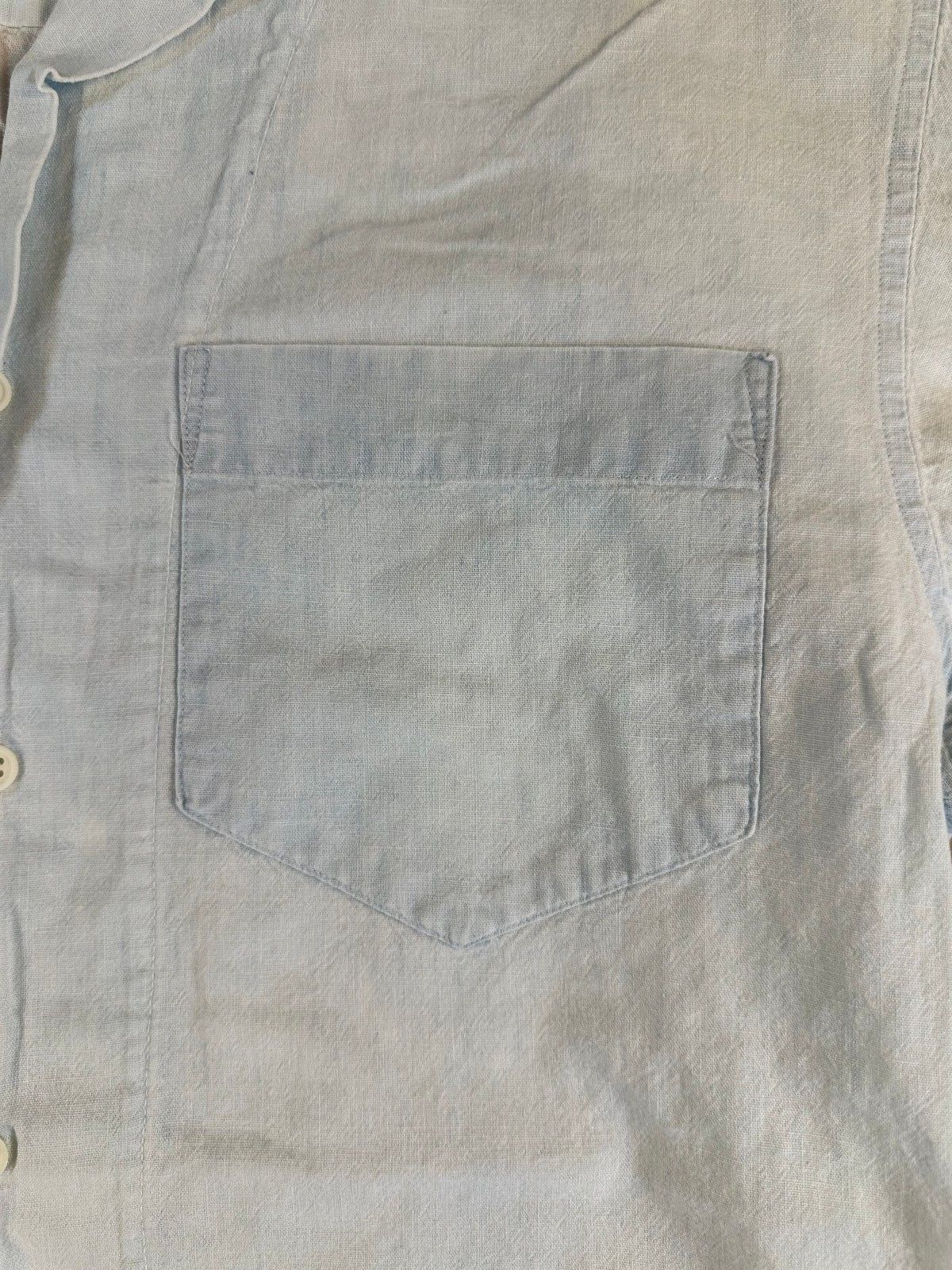 Vintage 90s Ralph Lauren 3/4 sleeve chambray button up shirt 100% cotton light