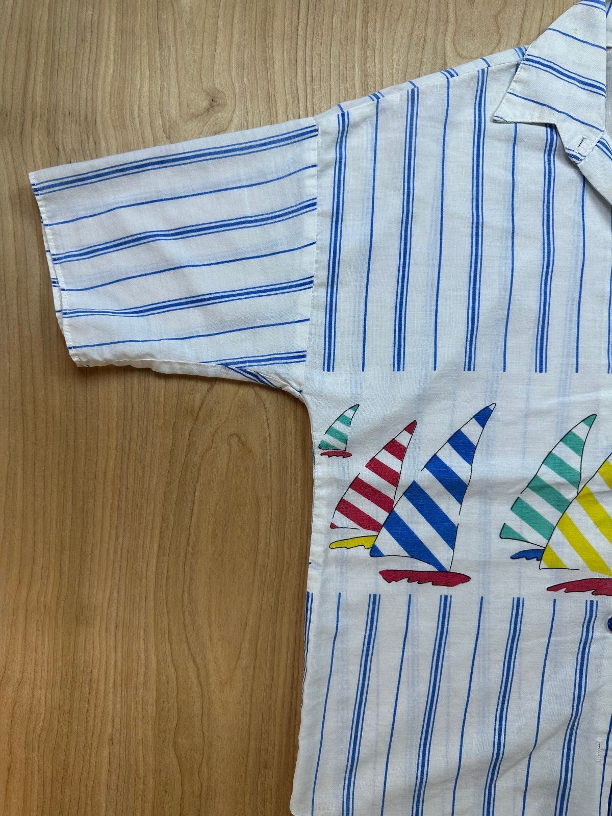 Vintage 80s California Connection button up medium striped boat sailing nautical