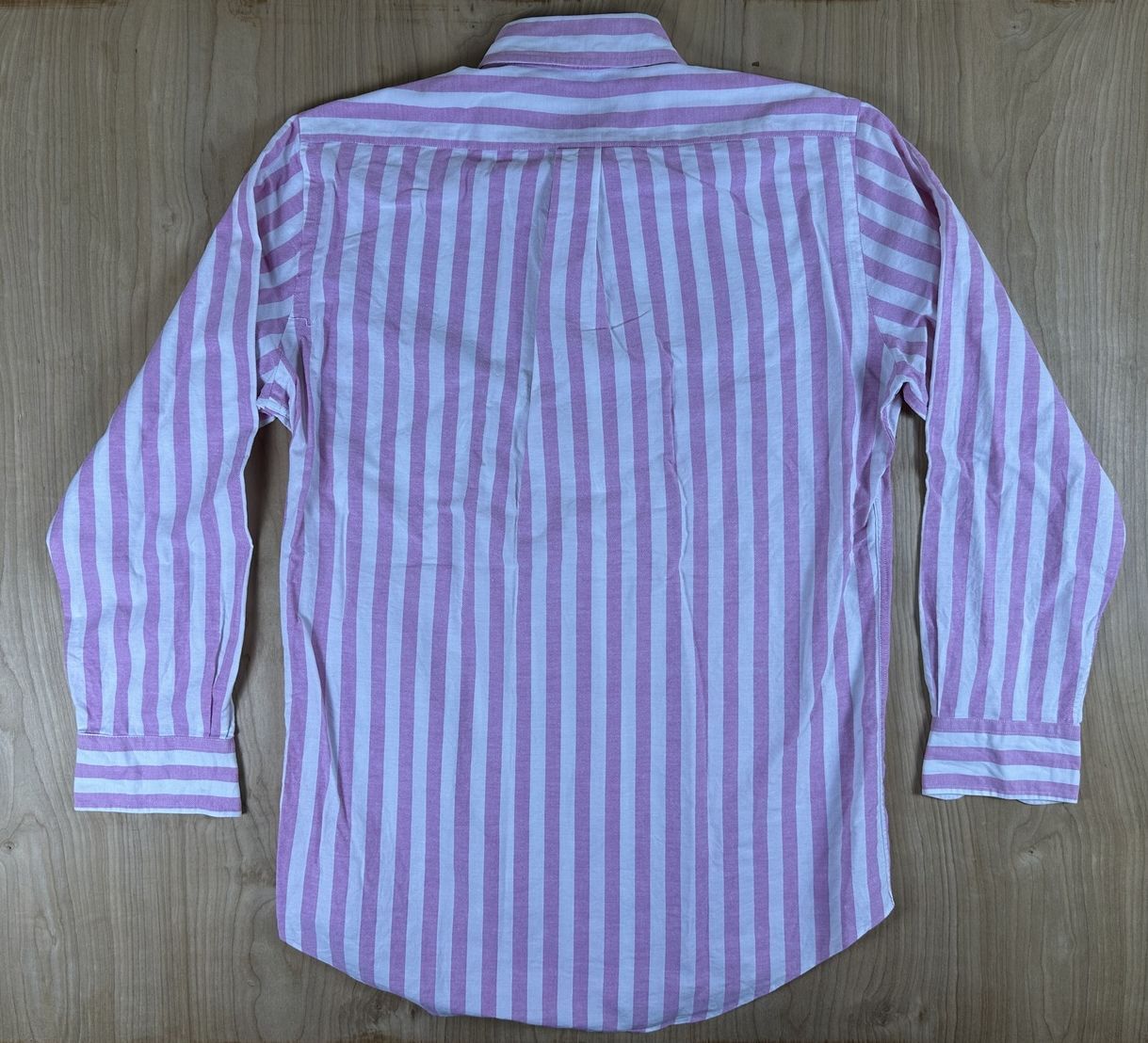 Vintage 90s Chaps Ralph Lauren Striped button up 100% cotton preppy curved hem