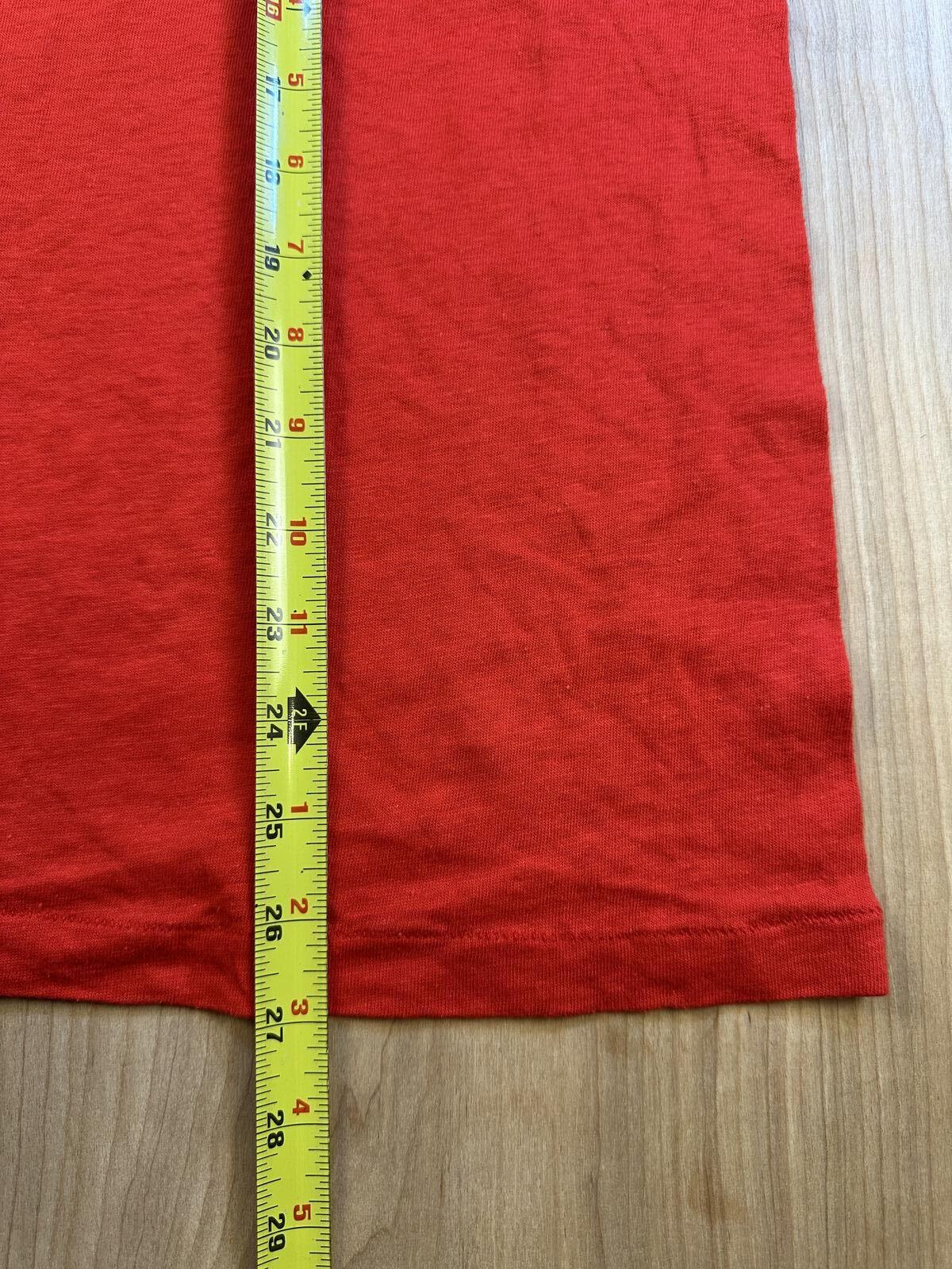 Vintage 70s Hanes Single Stitch tshirt red Medium blank made in usa cotton