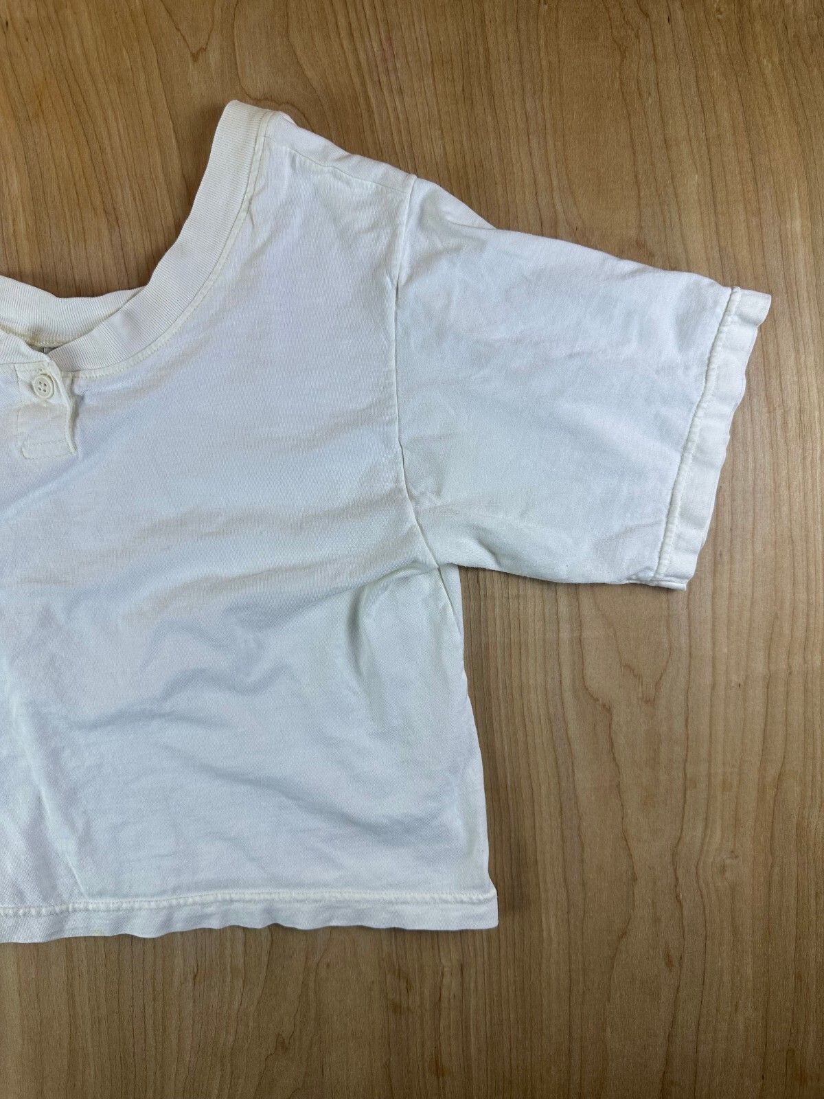 Vintage 80s Gitano Cropped top 100% cotton ribbed collar boxy oversized large