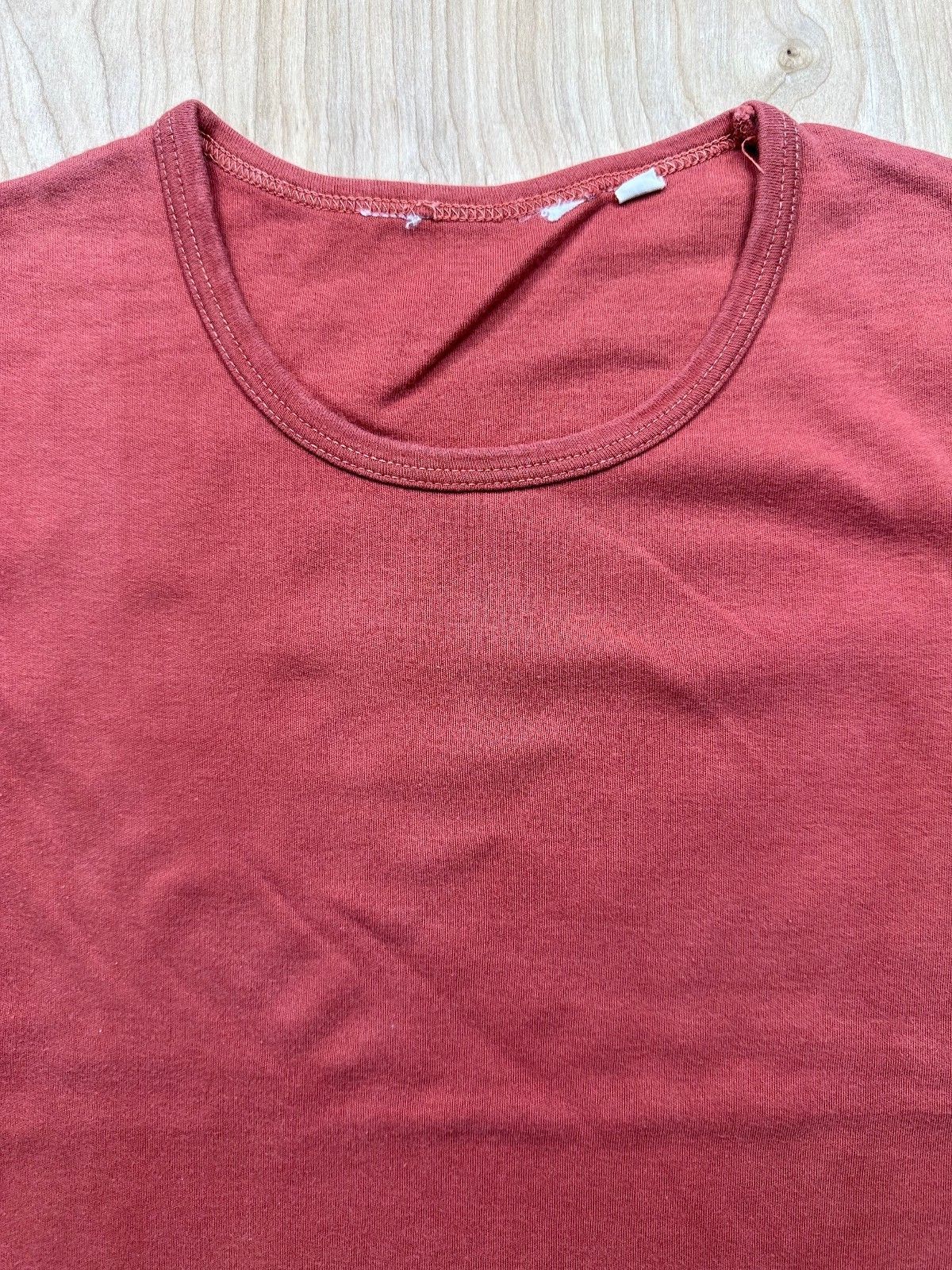 Vintage 80s Jones knit top medium crewneck baby t short sleeve dusty rose basic