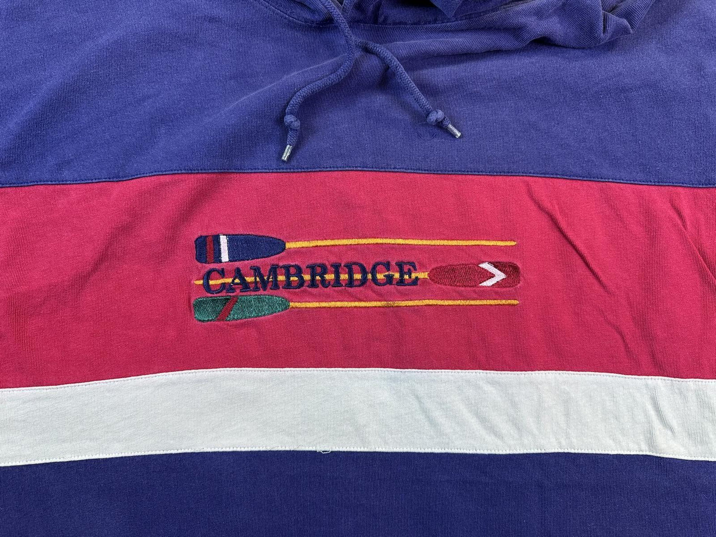 Vintage 90s Cambridge Classics Hoodie sweatshirt large 100% cotton sporty rowing