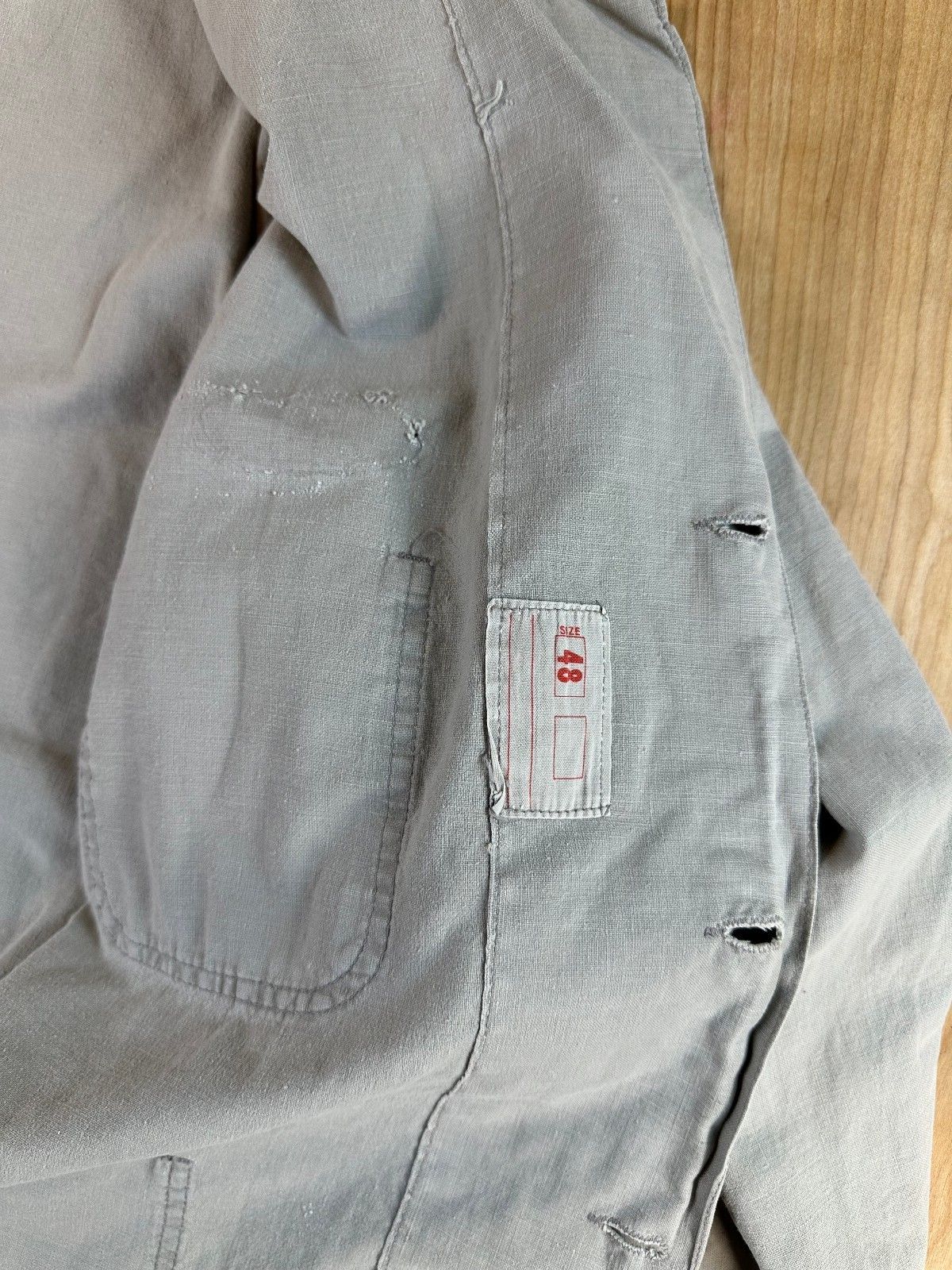 Vintage 70s Chore Jacket large cotton gray workwear shirt jacket barn coat