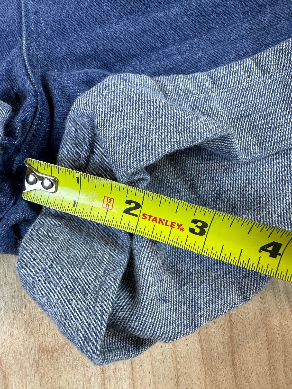 Vintage 70s Denim Shorts 100% cotton booty folded hem 2" inseam dark rinse