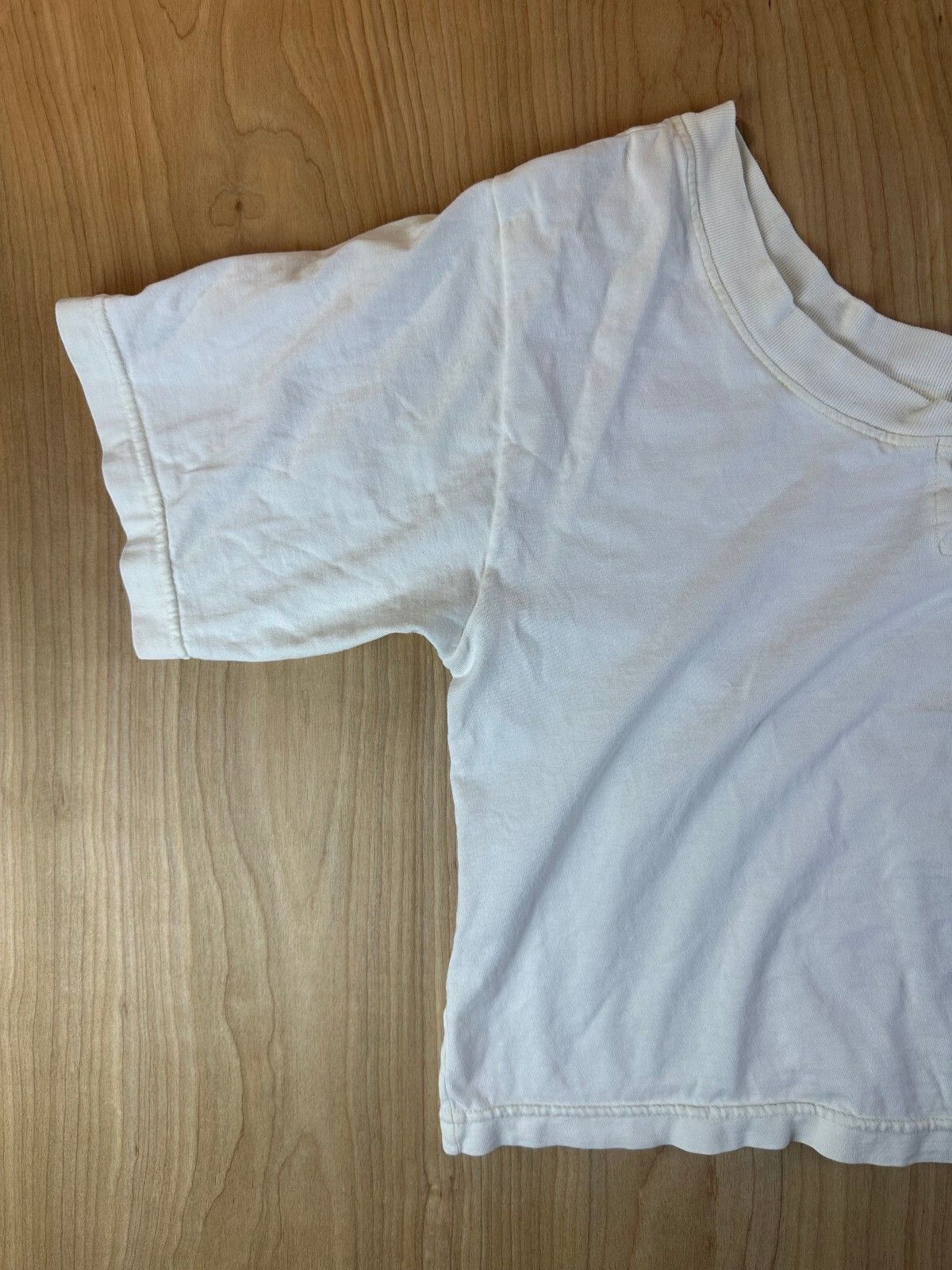 Vintage 80s Gitano Cropped top 100% cotton ribbed collar boxy oversized large