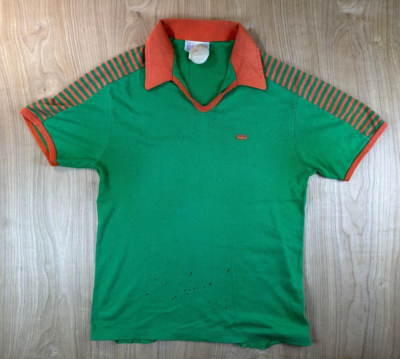 Vintage 70s Sears Kings Road Polo athletic striped contrasting binding collar