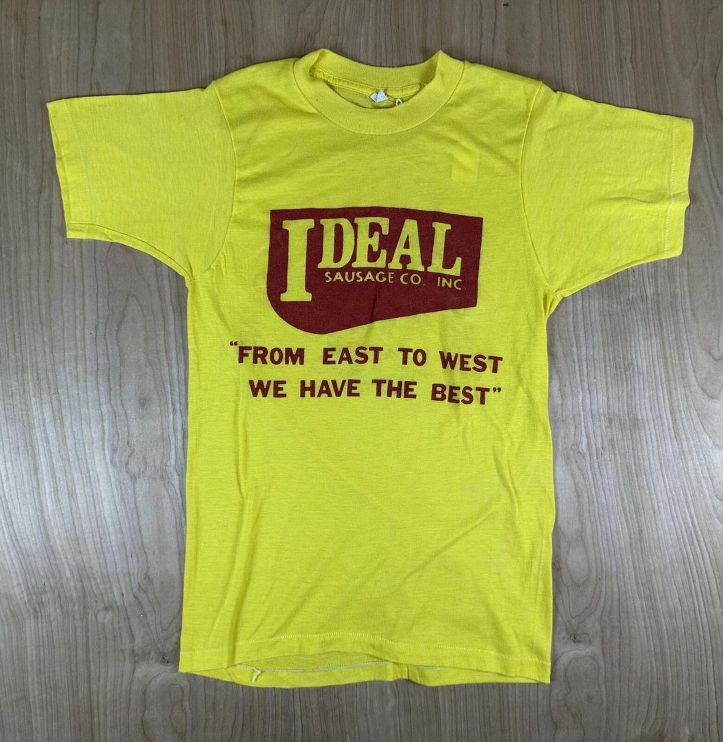 Vintage 80s Ideal Sausage Single Stitch Tshirt cotton blend usa chef pig rare