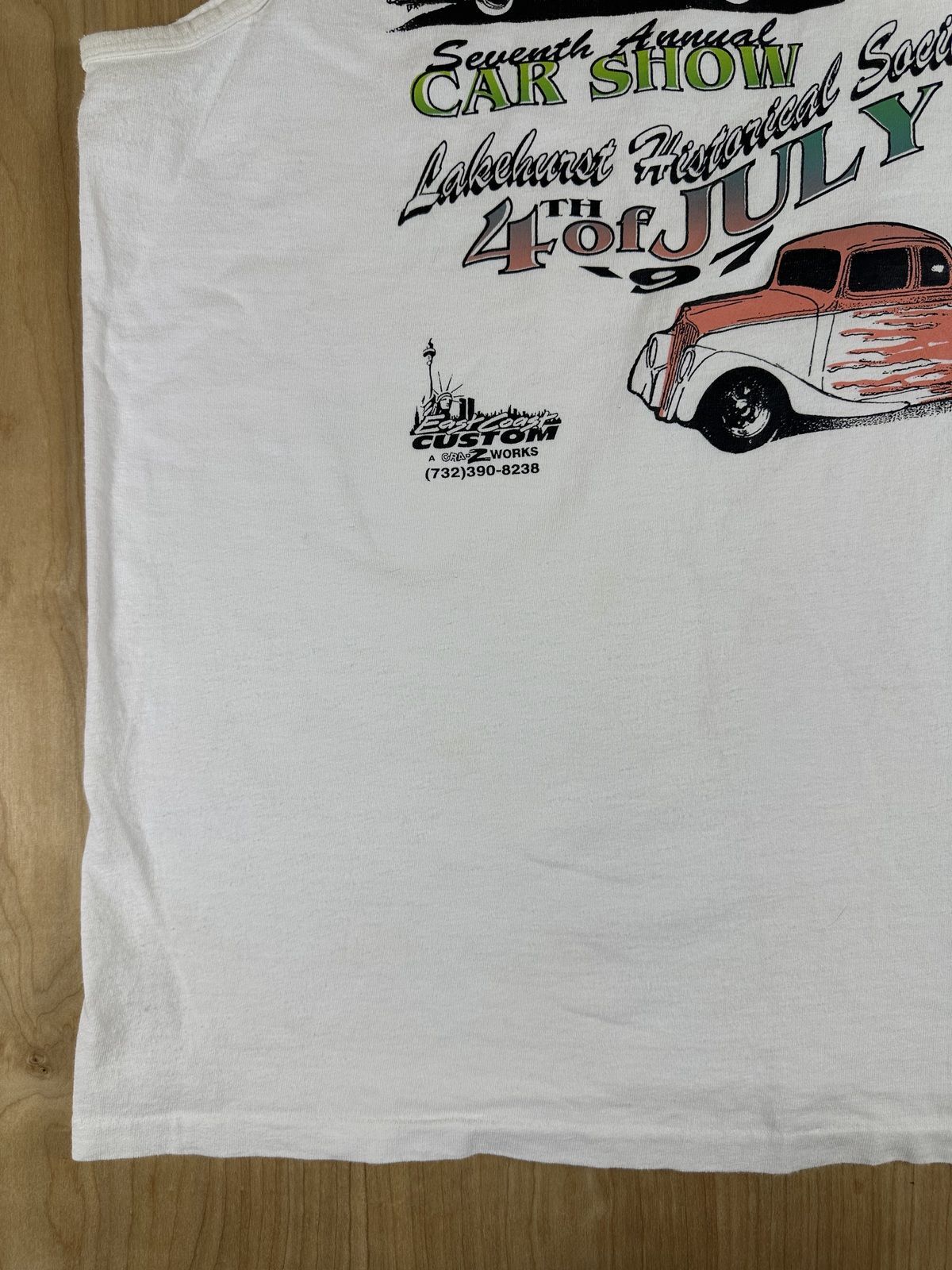 Vintage 90s Lakehurst Historical Society Car Show tank july 4 large 100% cotton