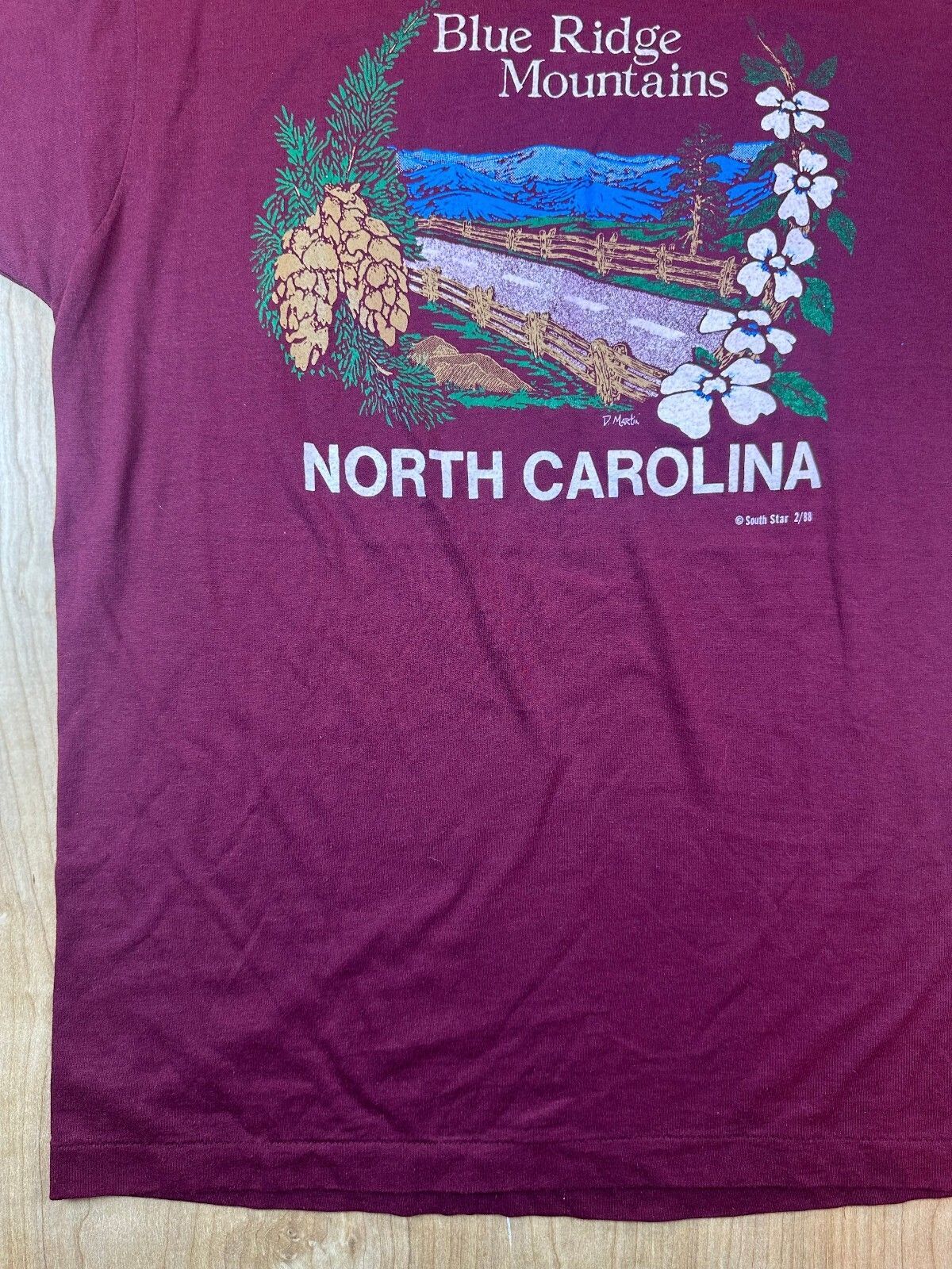 Vintage 80s Blue Ridge Mountains N Carolina tshirt single stitch screen stars