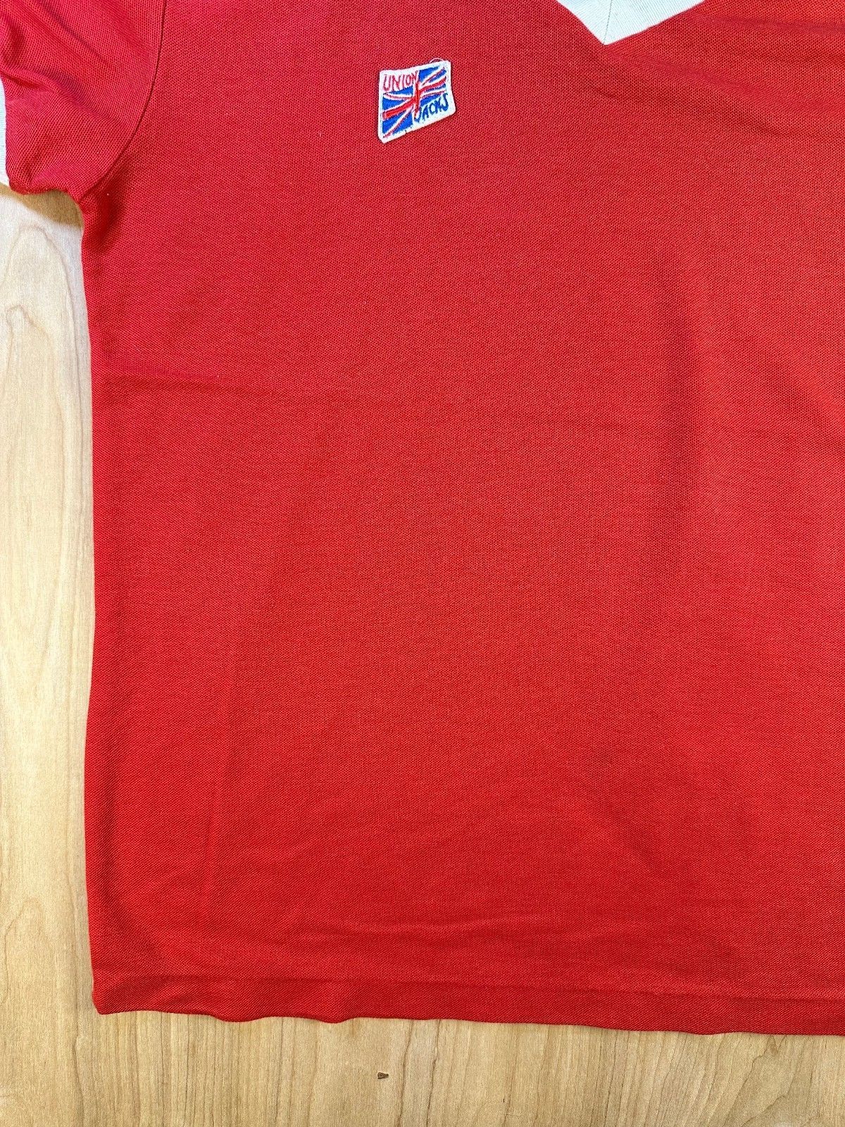 Vintage 80s Union Jacks Soccer jersey retro athletic ringer vneck striped