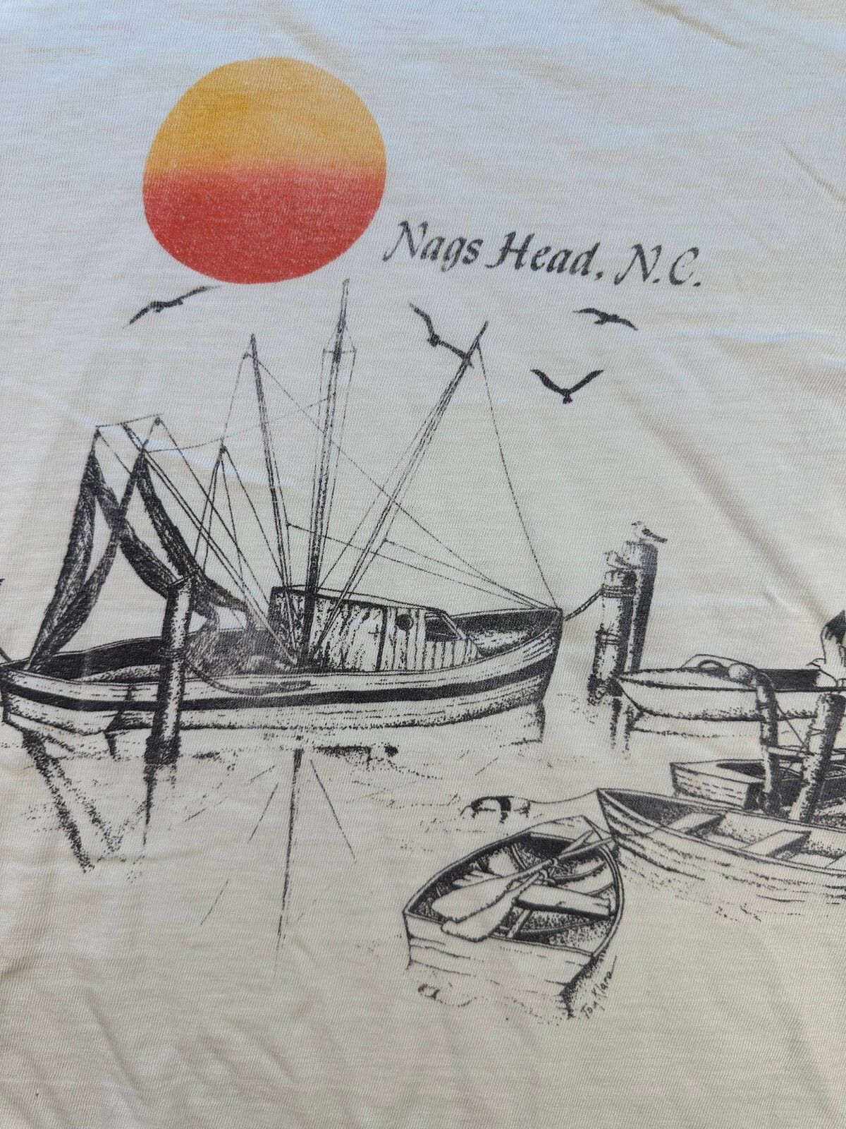 Vintage 80s Nags Head N.C. long sleeve tshirt Single Stitch collegiate pacific