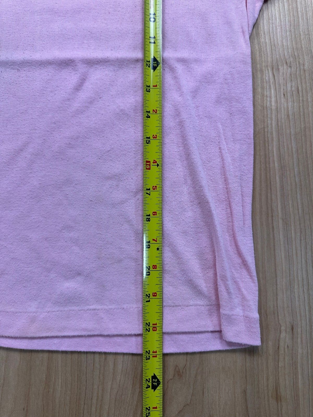 Vintage 70s Knit top contrast stitching small baby t scoopneck pink ribbed girly