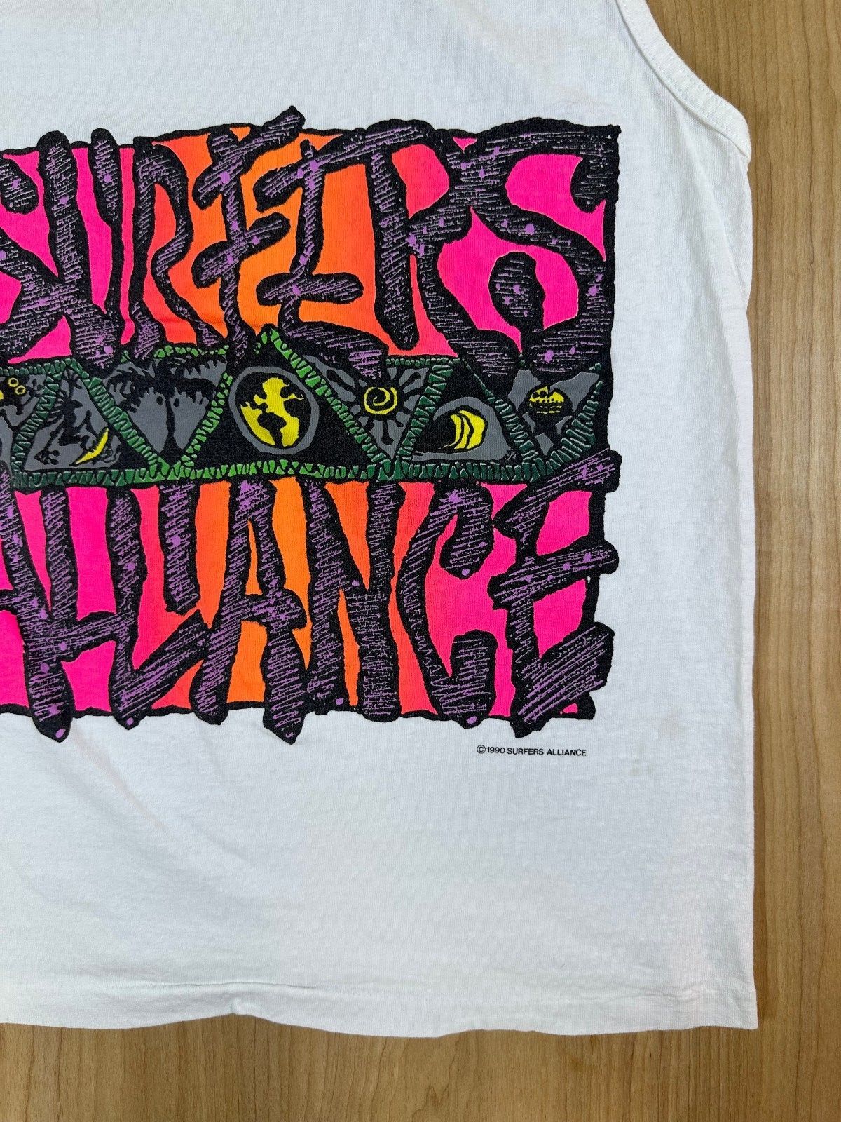Vintage 90s Surfers Alliance tank top small waves beach surf surfing gorp