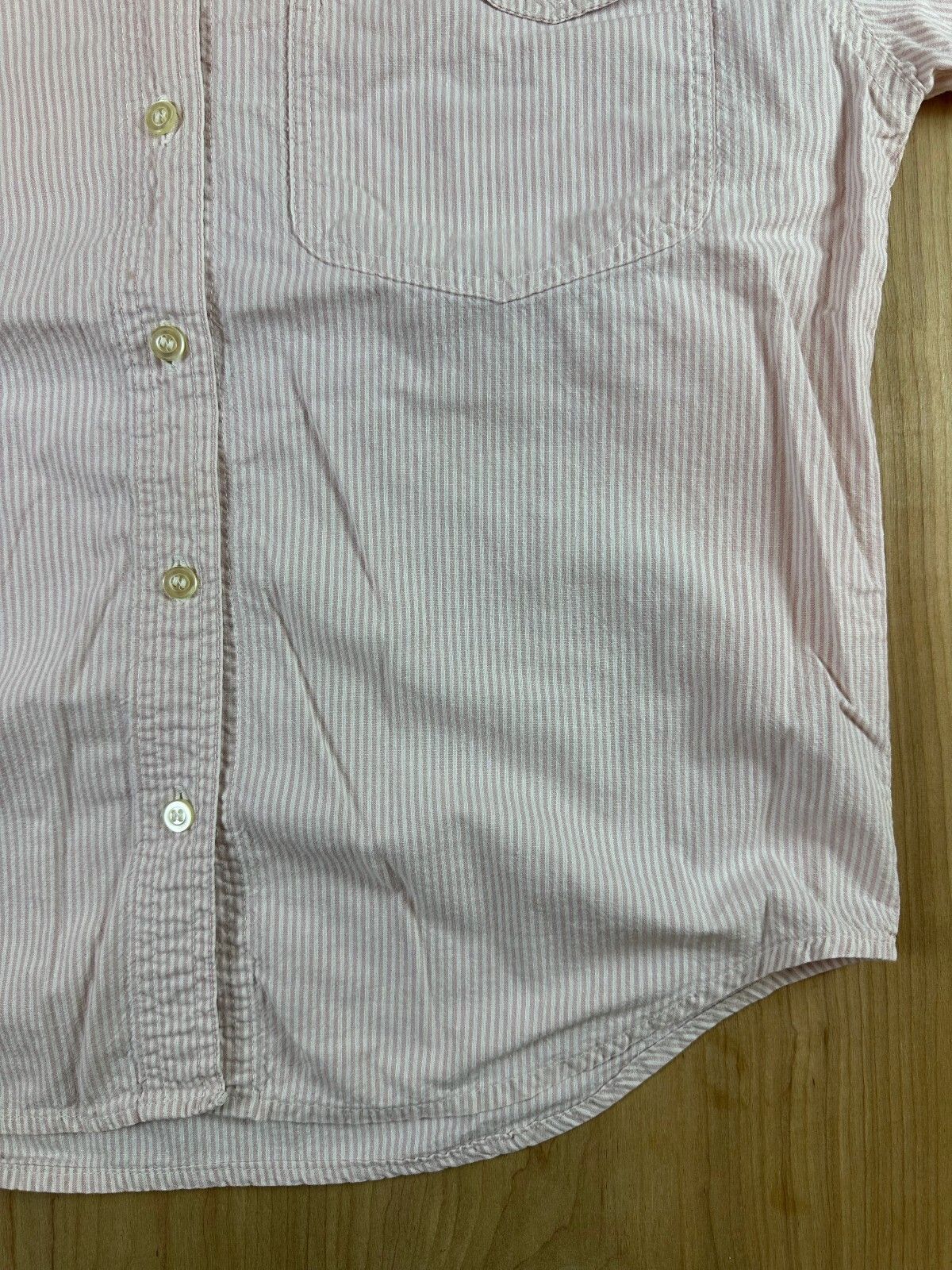 Vintage 80s Ilio Seersucker button up shirt large 100% cotton preppy striped