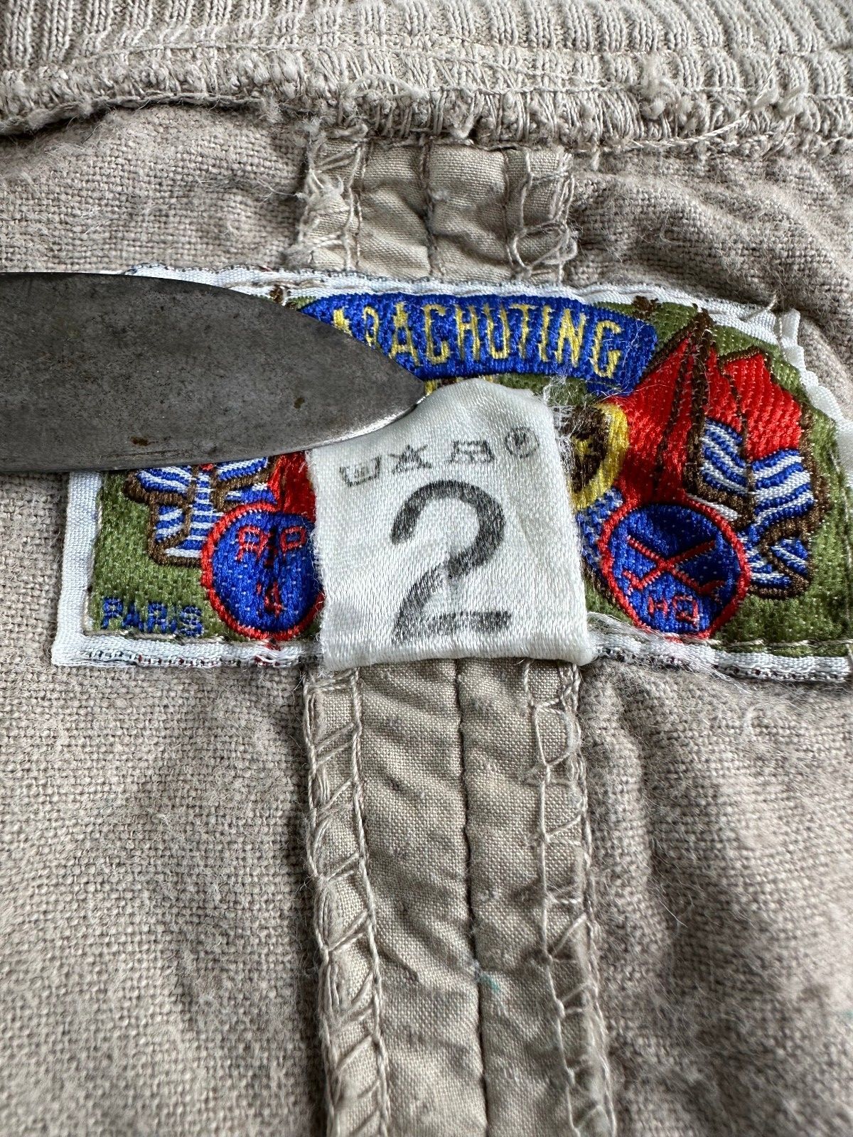 Vintage 80s Parachuting Pullover 100% cotton made in France paneled quilted