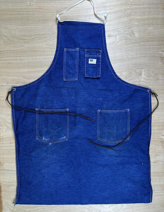 Vintage 70s Sears Apron blue denim workwear salvage union made usa durable rare