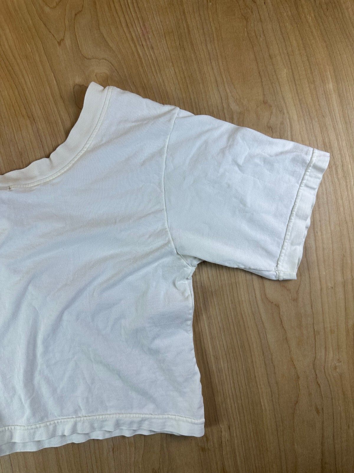 Vintage 80s Gitano Cropped top 100% cotton ribbed collar boxy oversized large