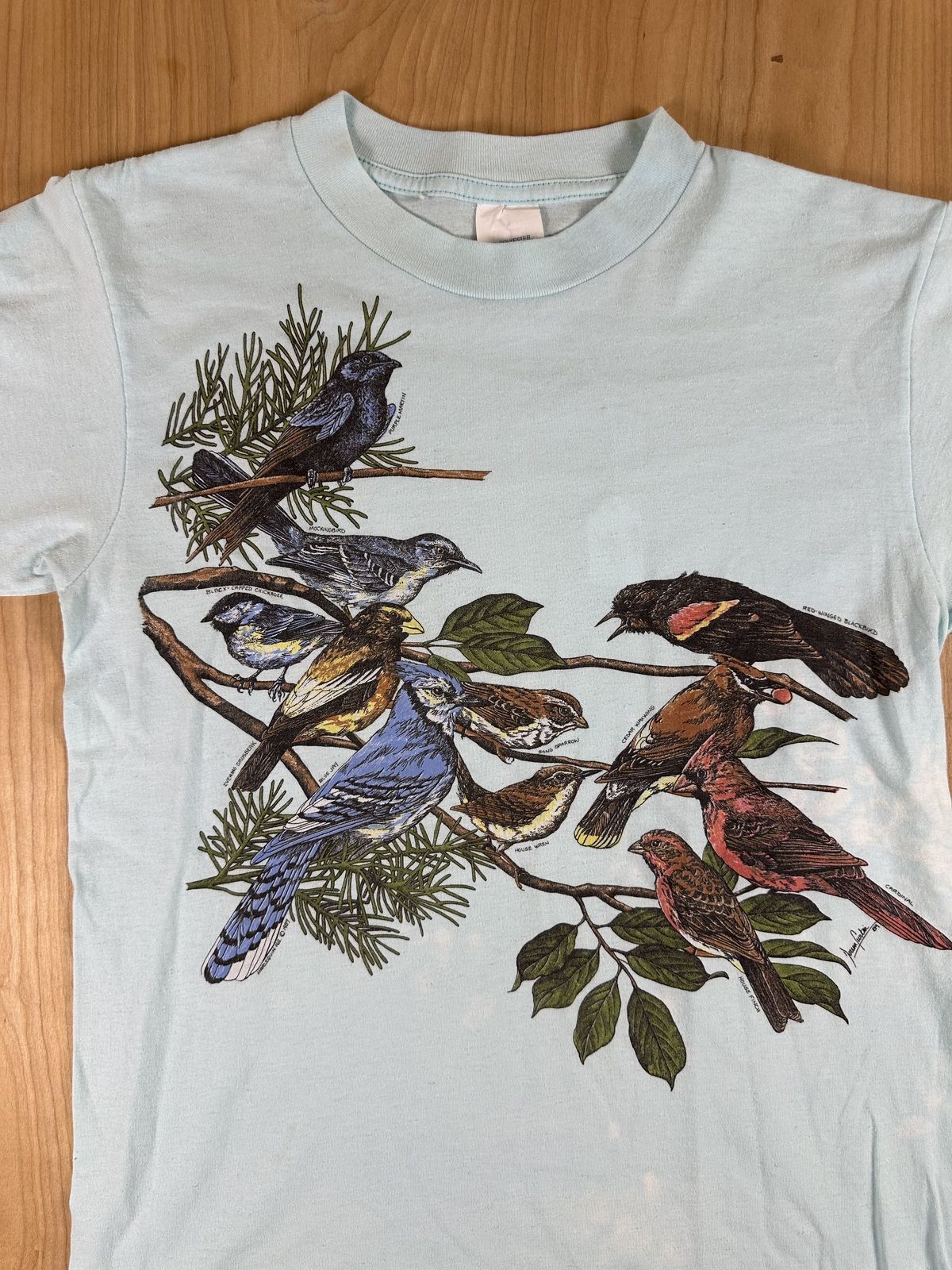 Vintage 80s Bird illustration tshirt Single Stitch medium made in usa nature
