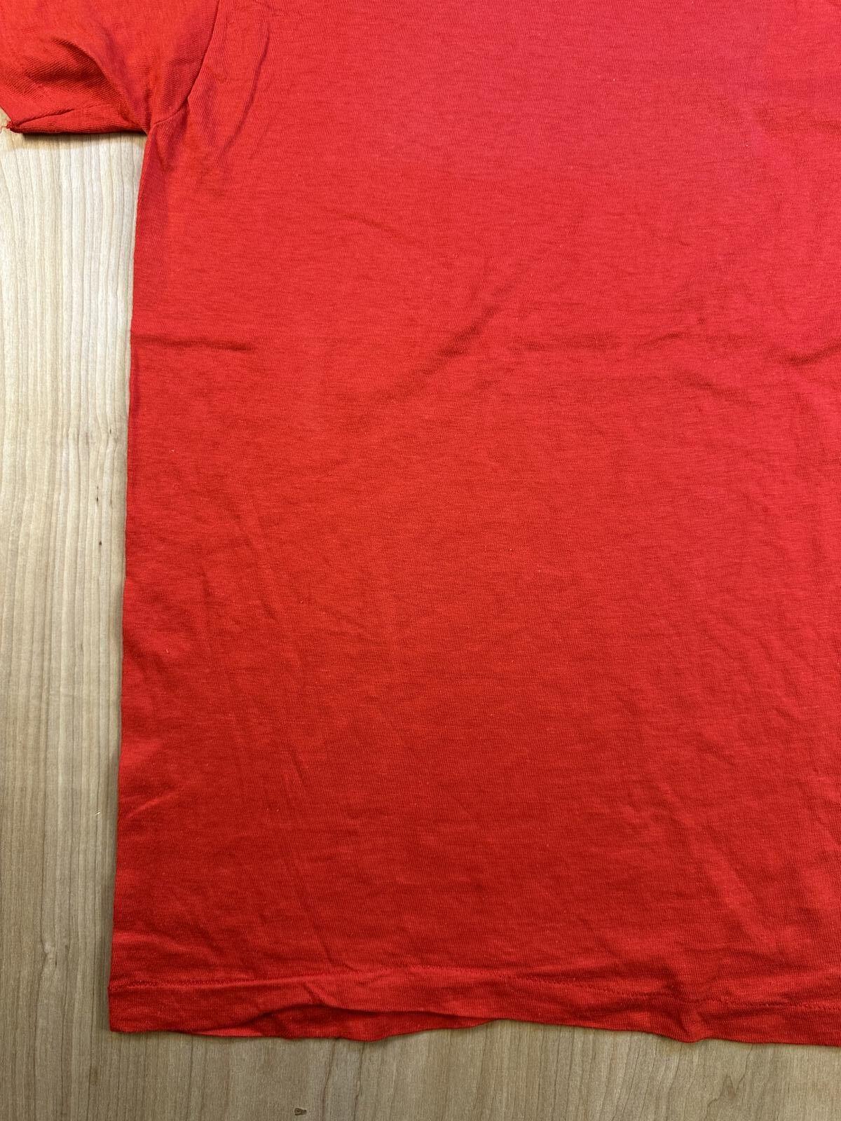 Vintage 70s Hanes Single Stitch tshirt red Medium blank made in usa cotton