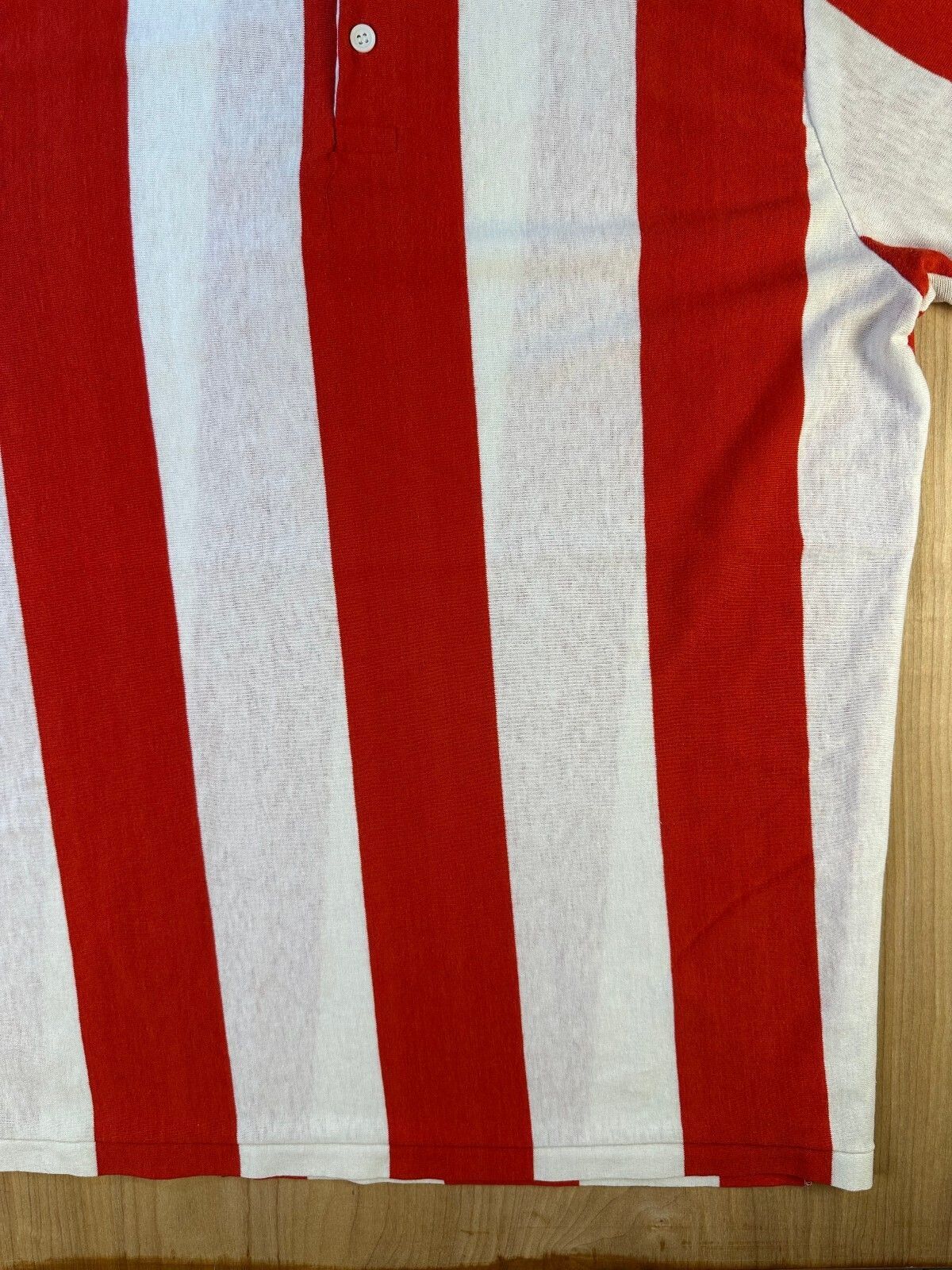 Vintage 80s Print Ons Striped Polo large made in usa broad stripe large athletic