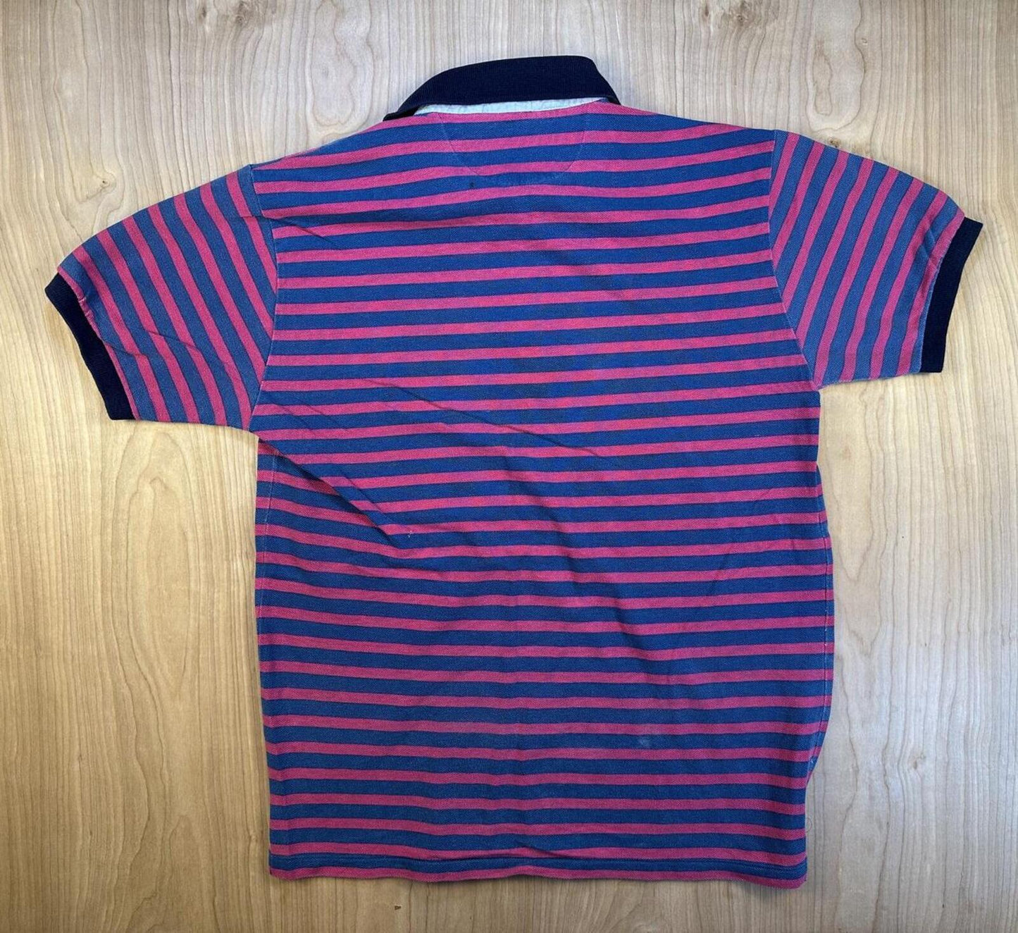 Vintage 90s L.L. Bean Casco Bay polo striped country club preppy blue pink