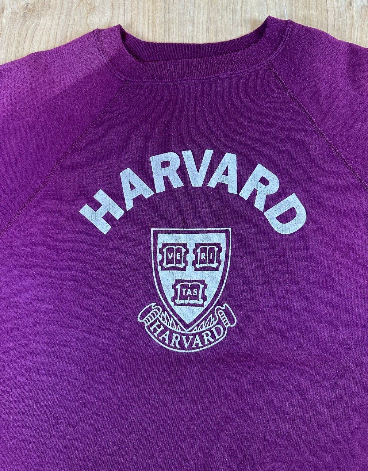 Vintage 80s Harvard Sweatshirt burgundy maroon large soft raglan college