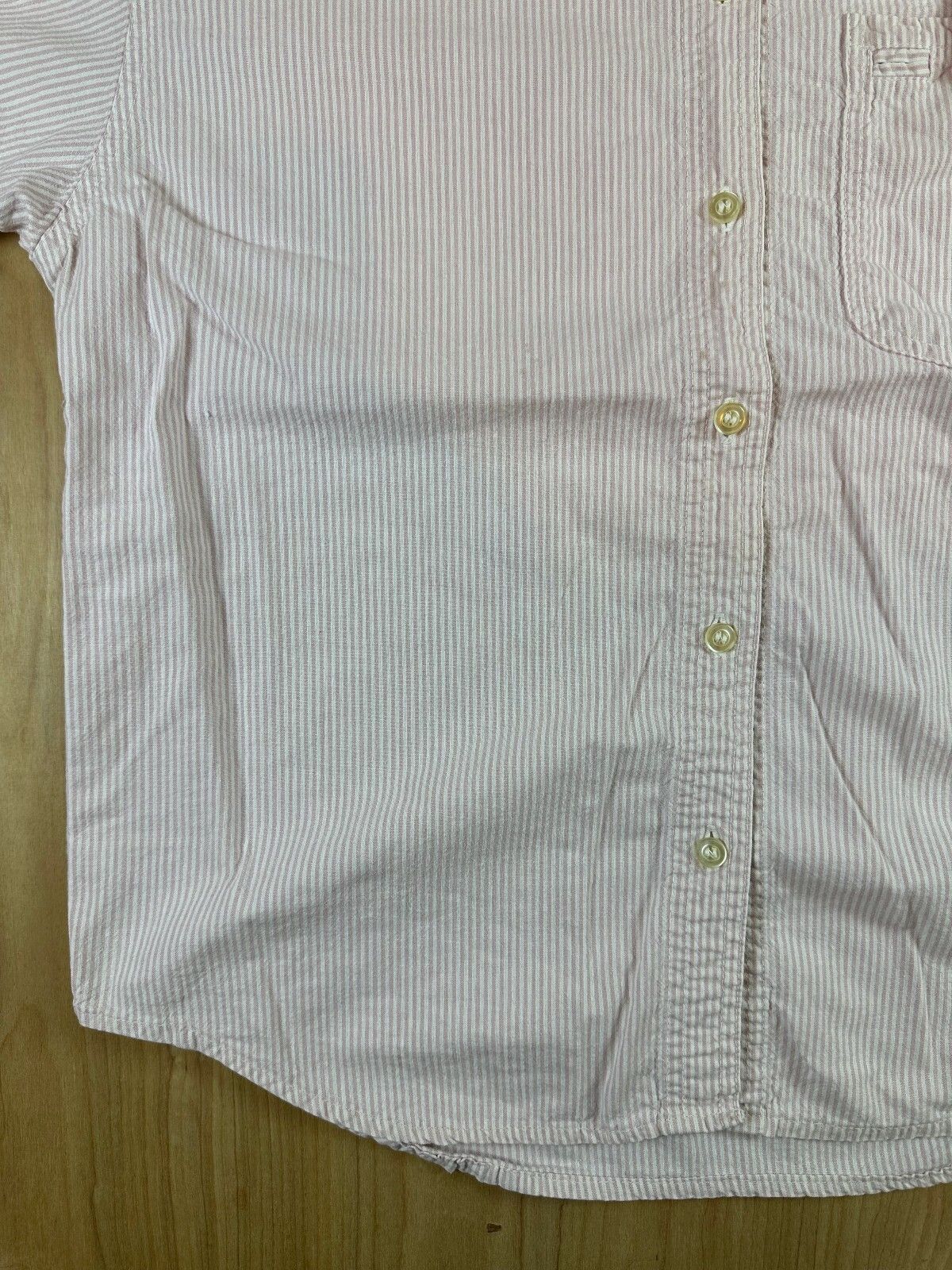 Vintage 80s Ilio Seersucker button up shirt large 100% cotton preppy striped