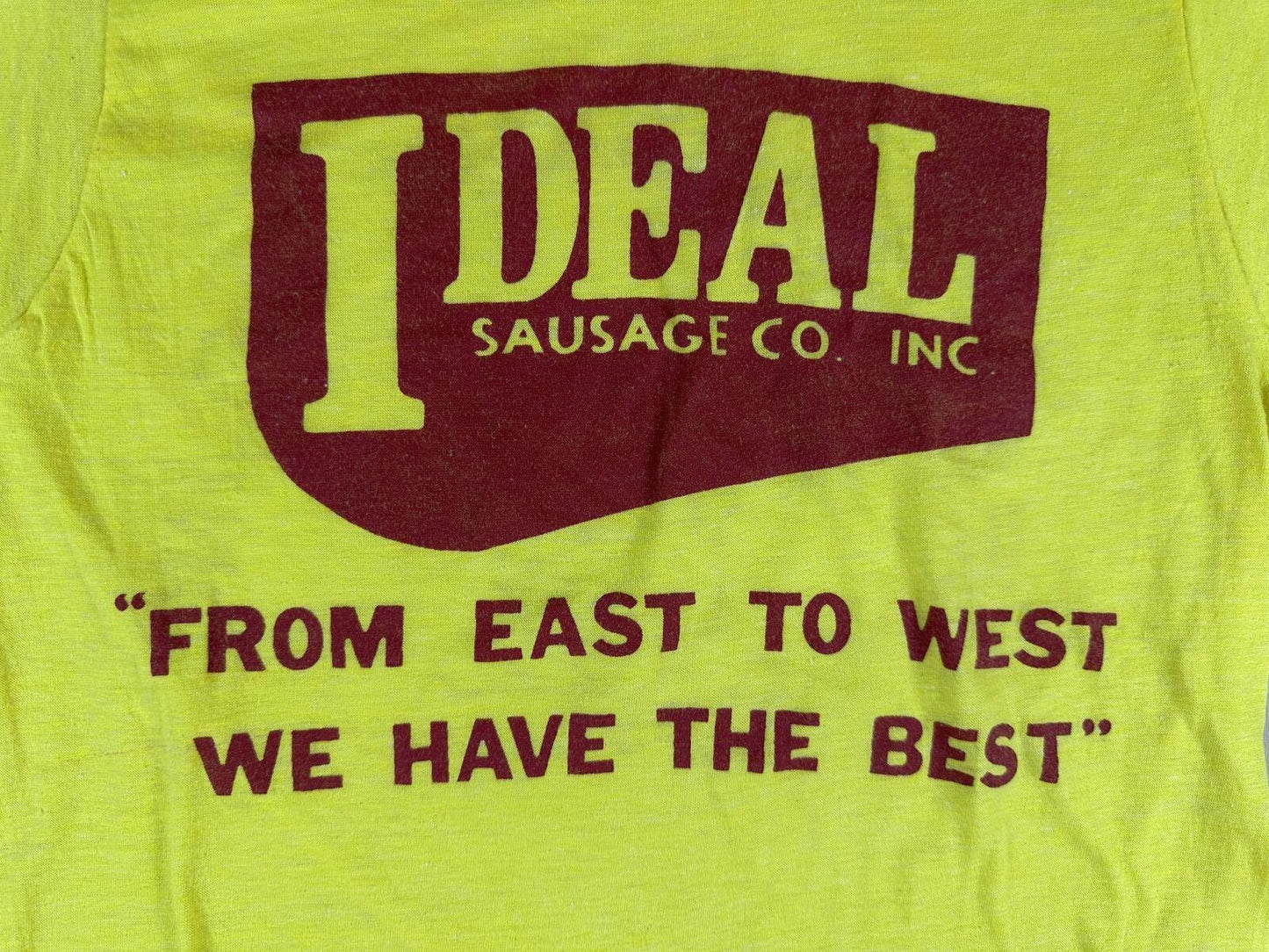 Vintage 80s Ideal Sausage Single Stitch Tshirt cotton blend usa chef pig rare