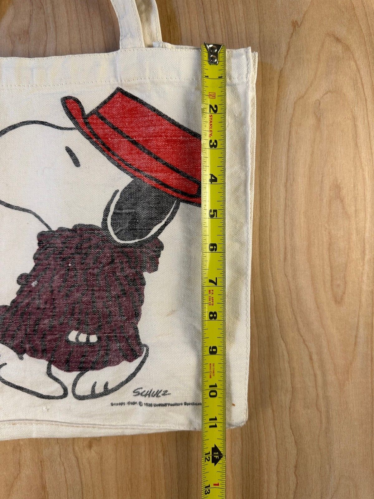 Vintage 70s Snoopy Rah Tote bag peanuts 100% cotton cartoon shoulder bag canvas